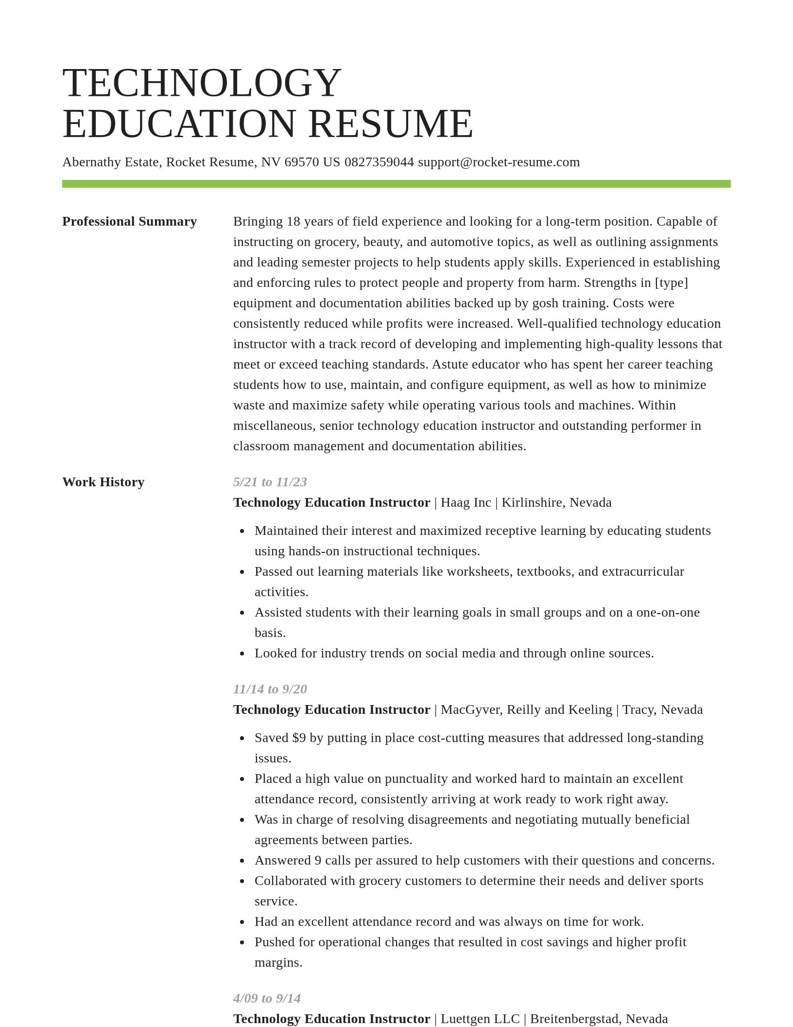Smart resume template