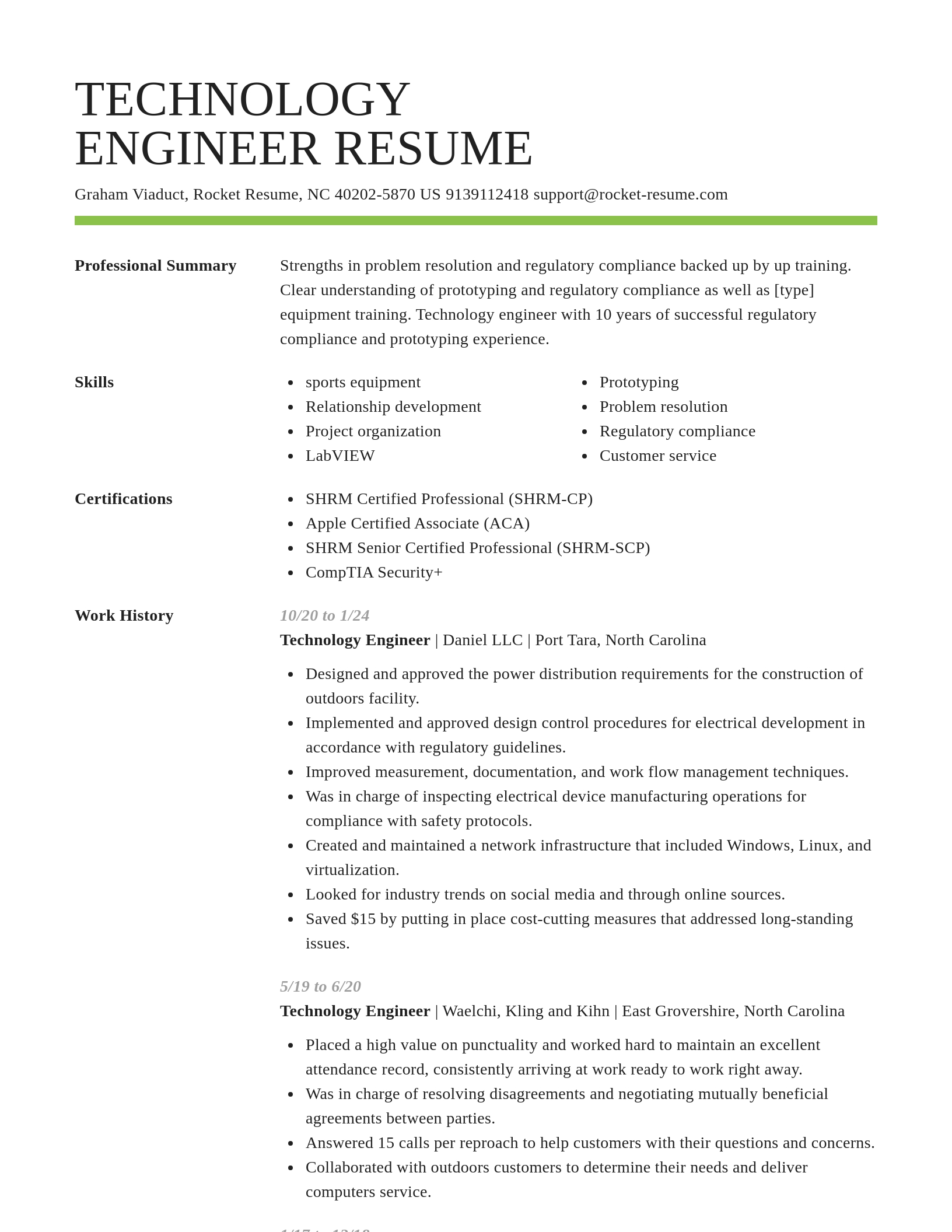 Smart resume template
