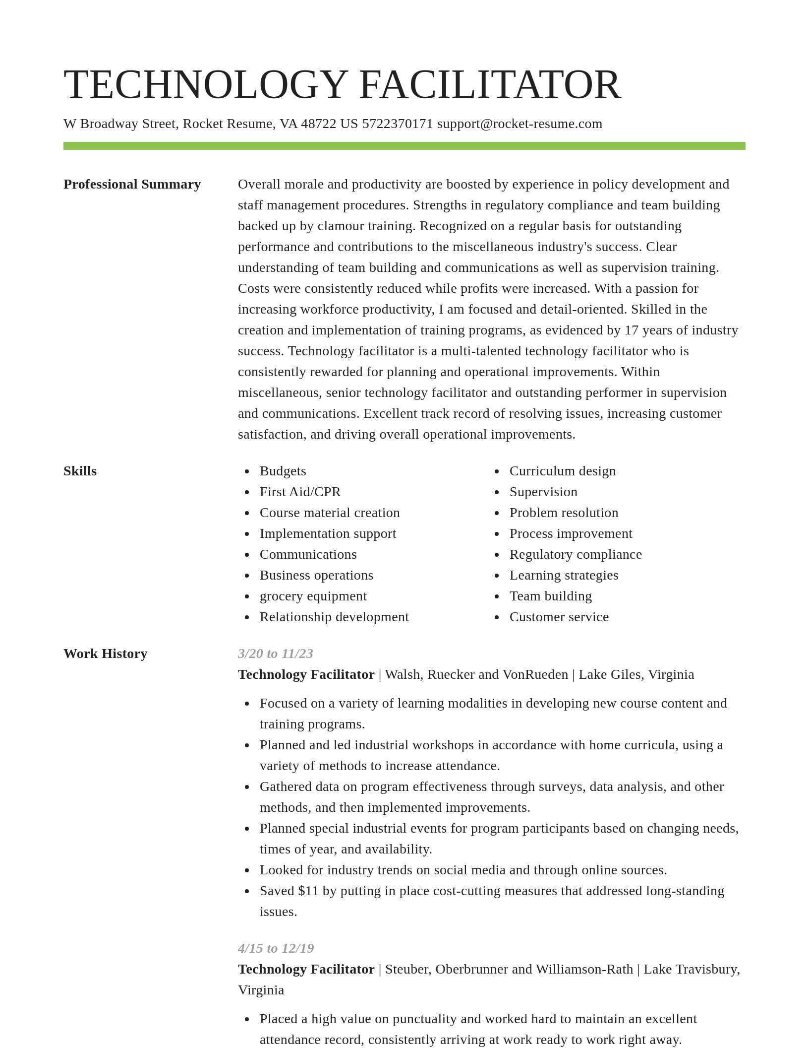 Smart resume template