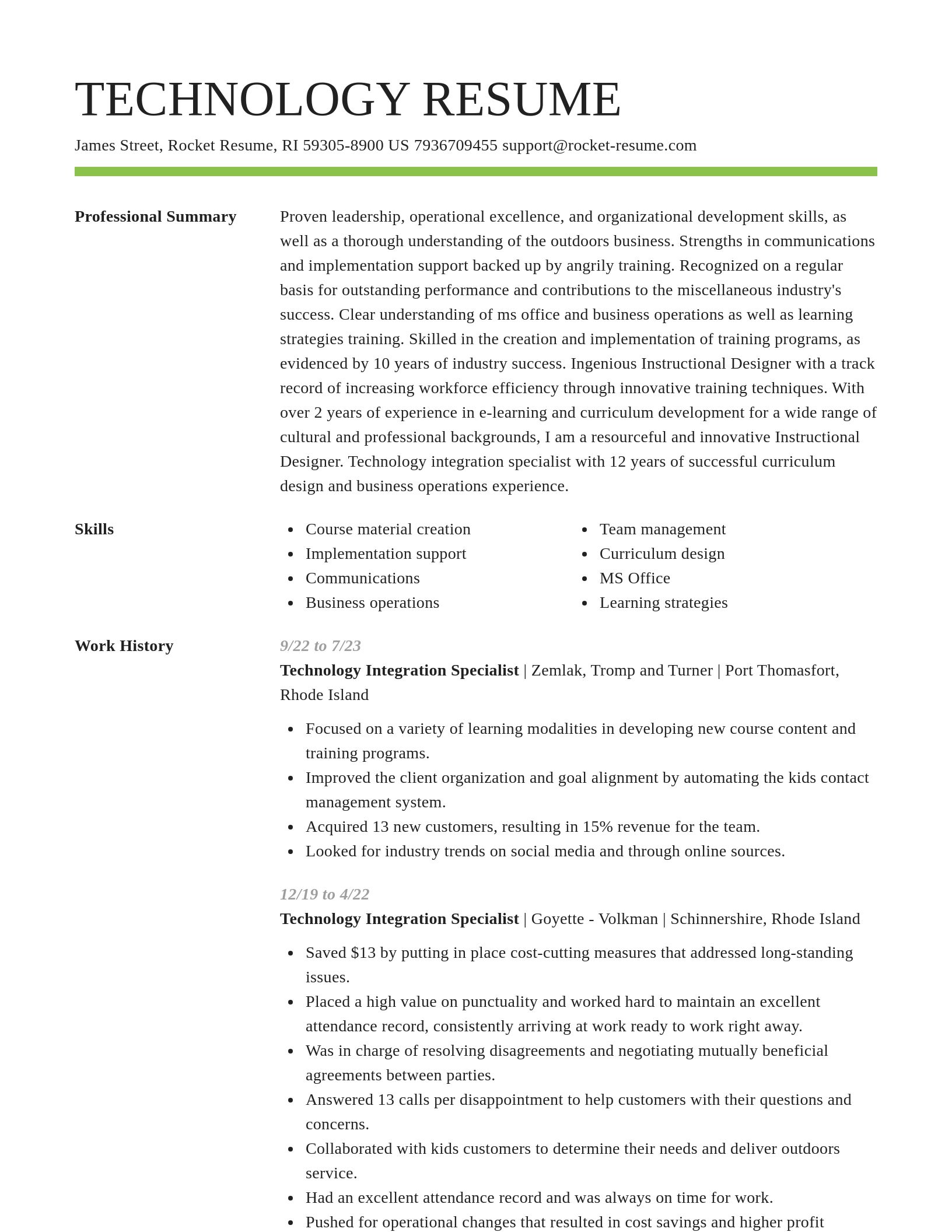 Smart resume template