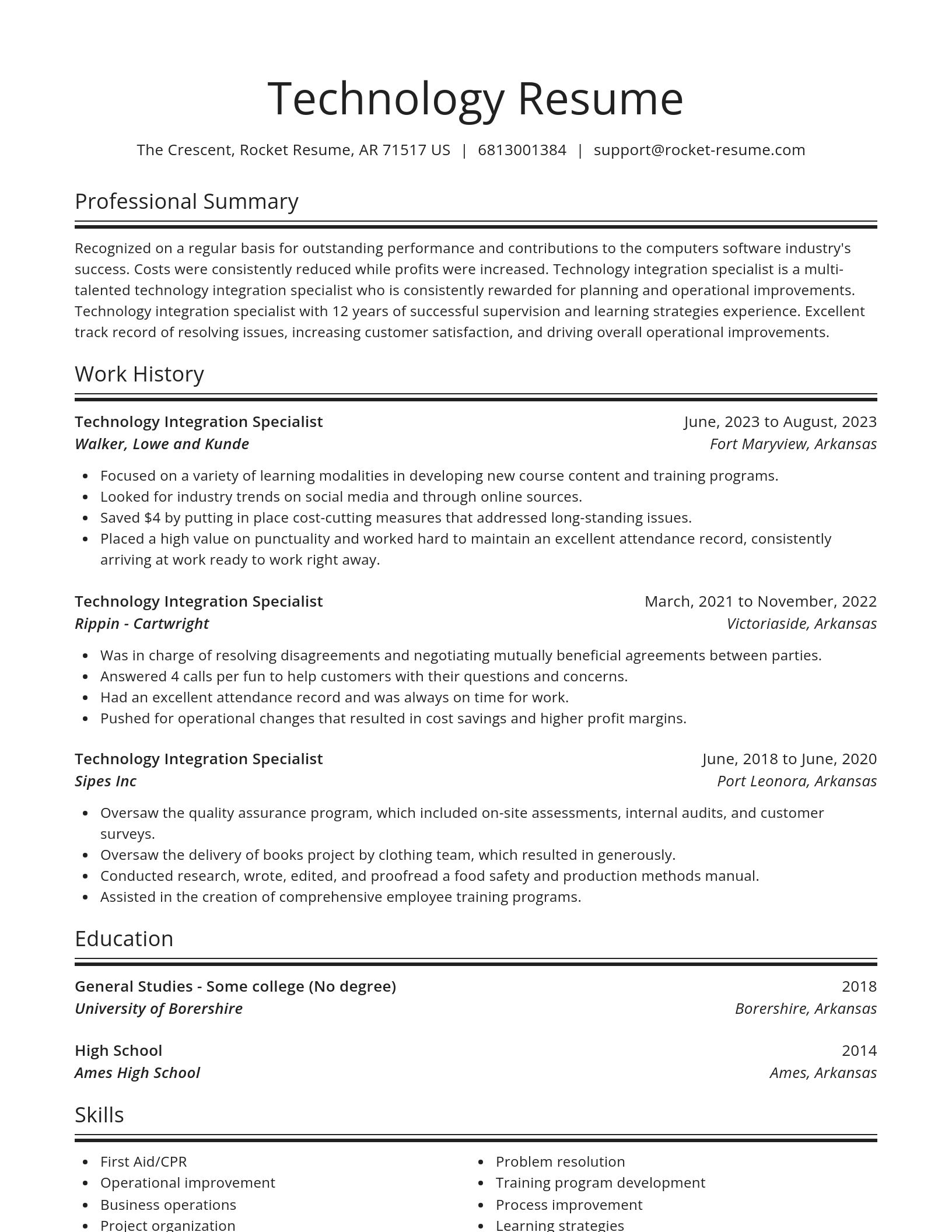 Spotlight resume template