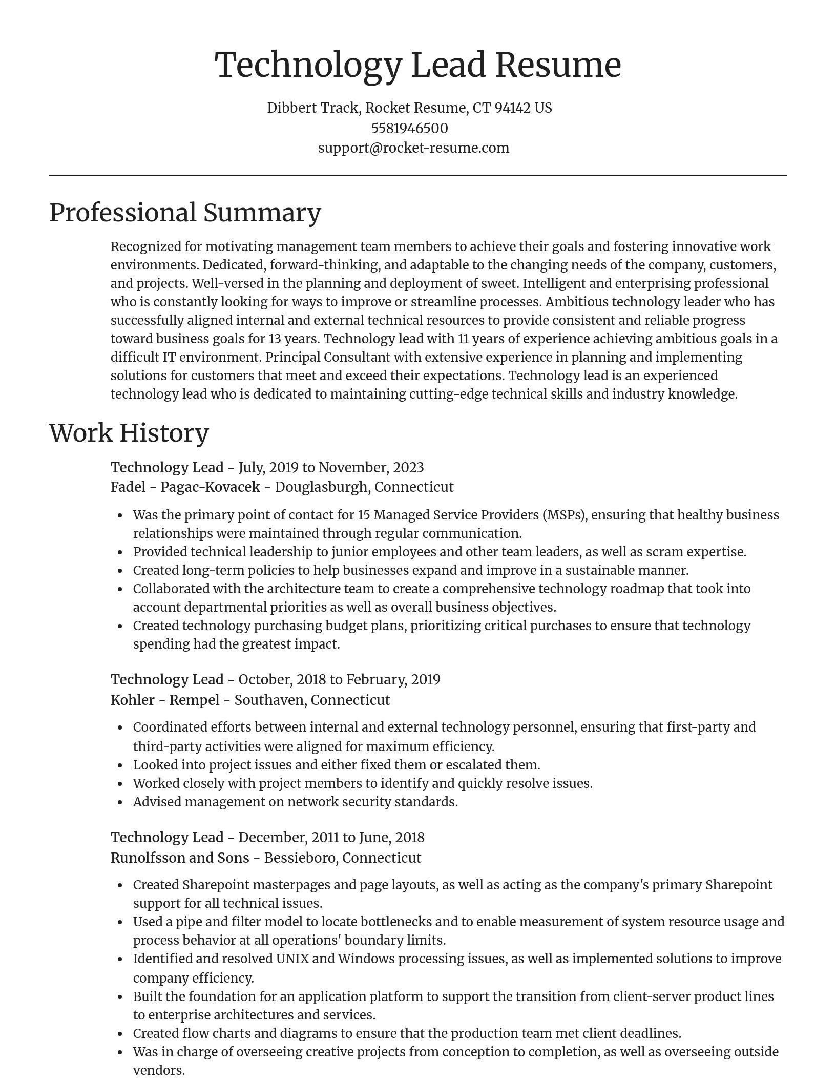 Focal Point resume template
