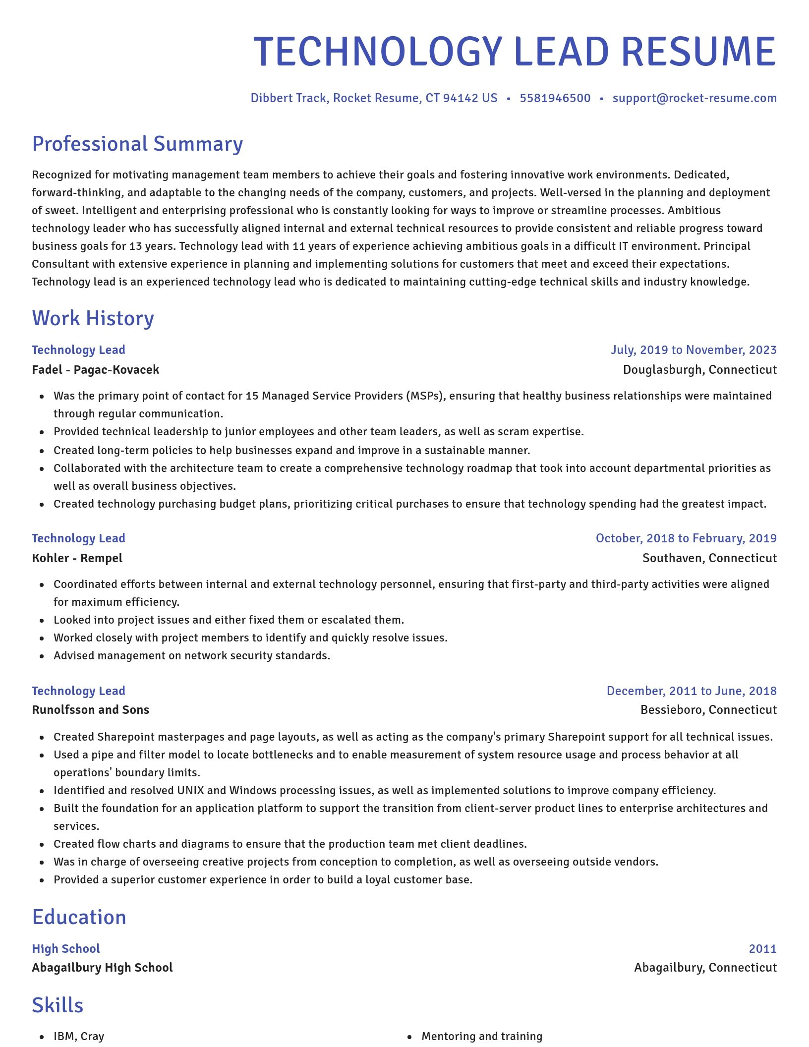 Novel resume template