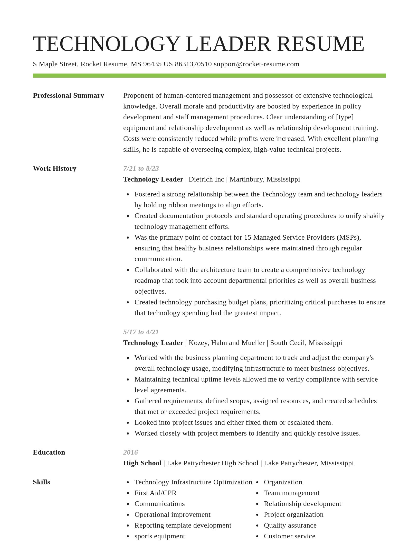Smart resume template