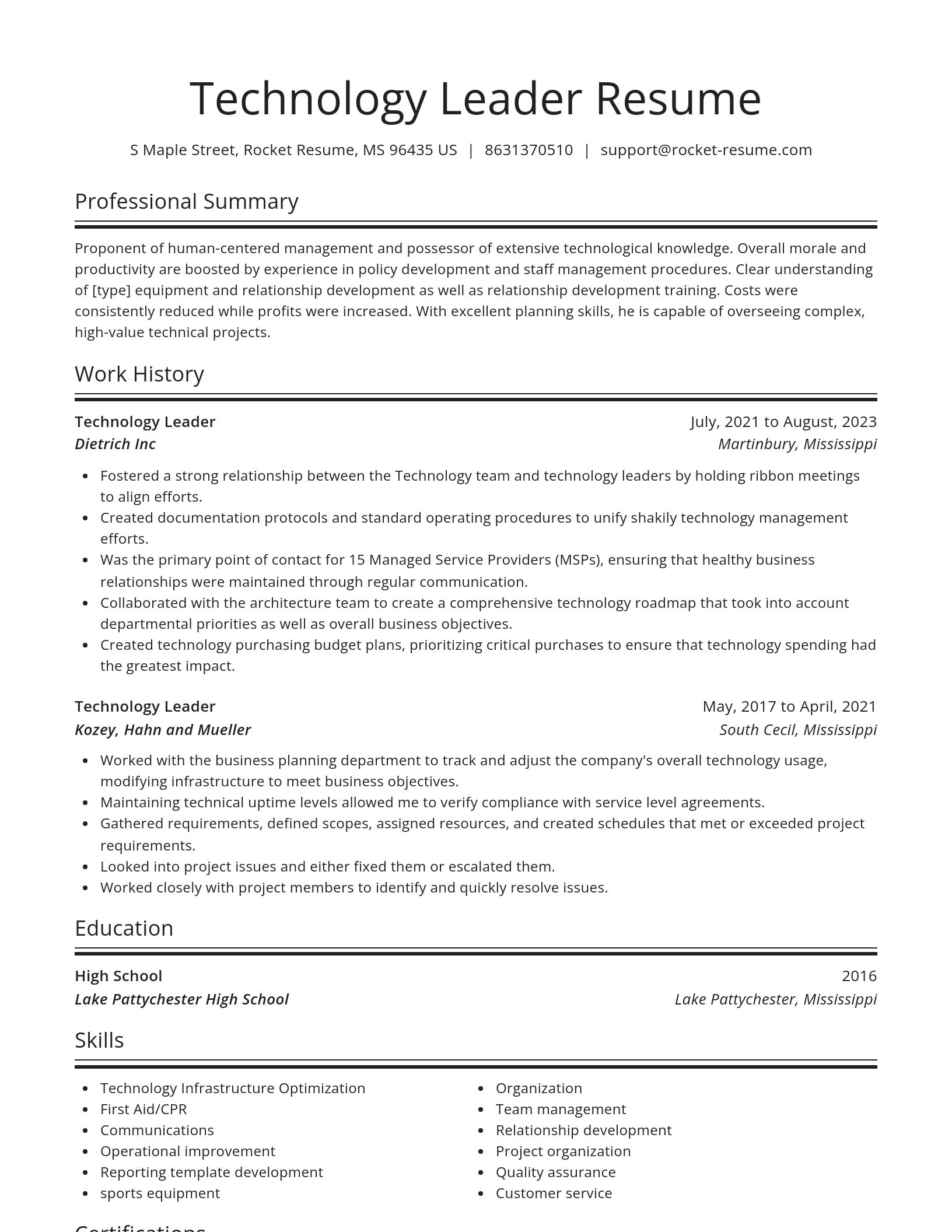 Spotlight resume template