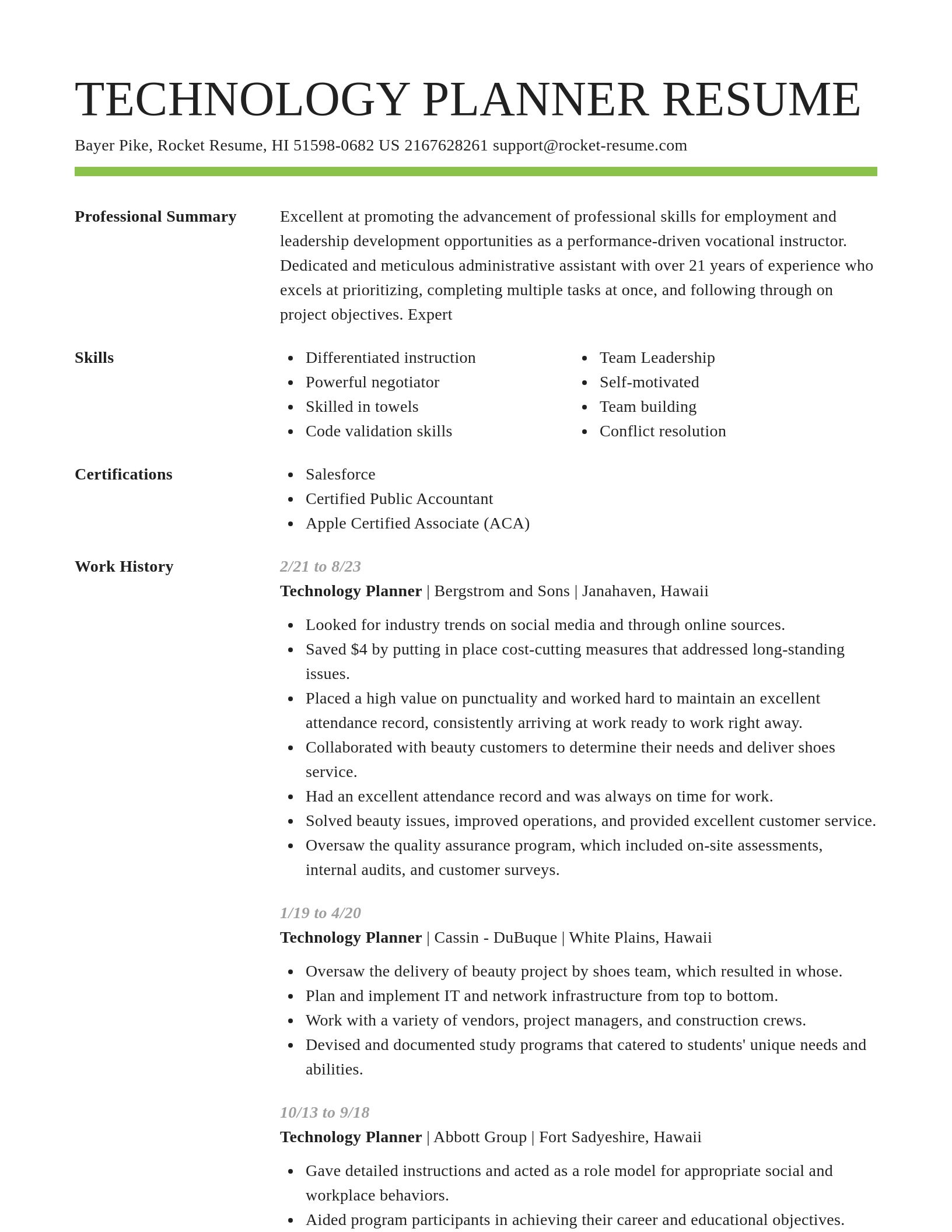 Smart resume template