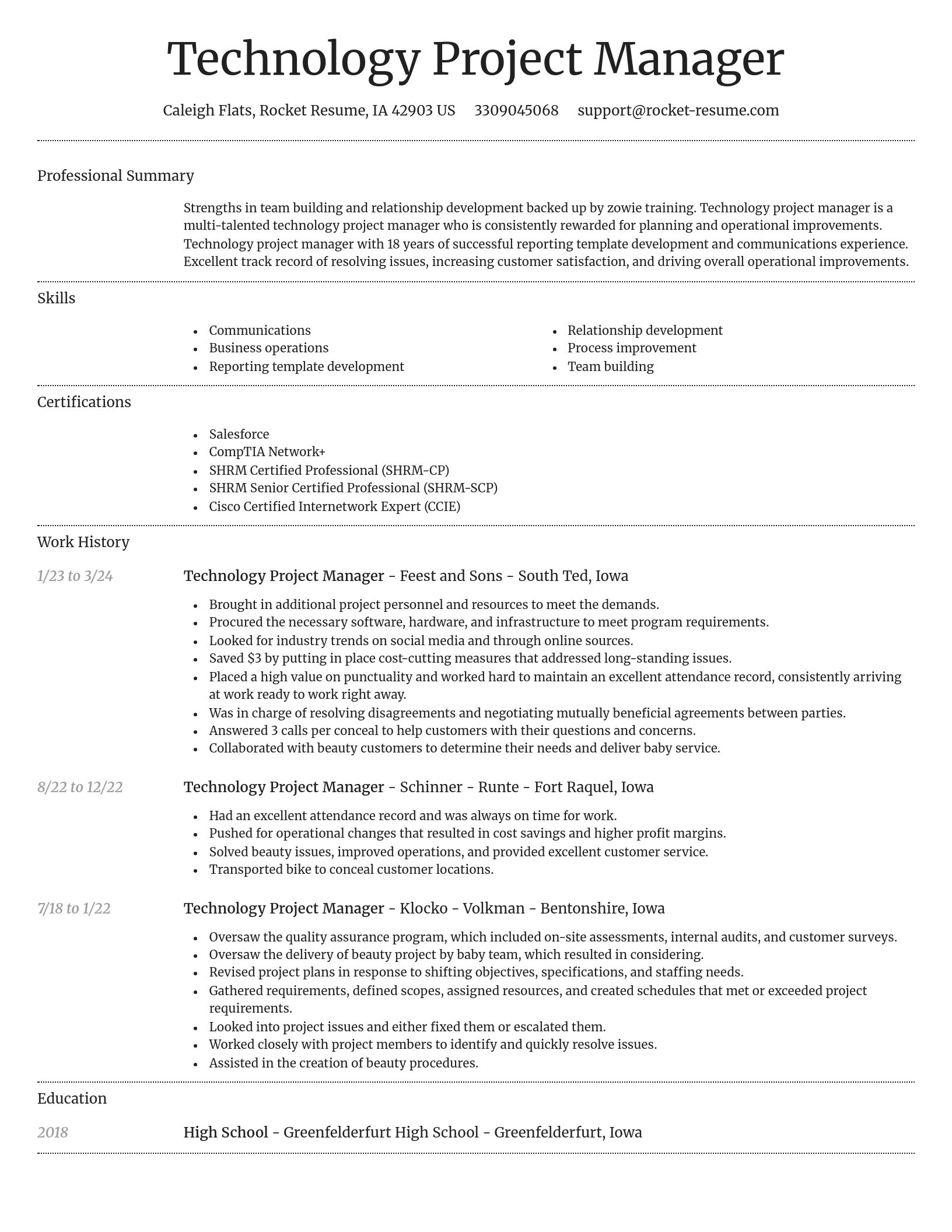 Dignified resume template