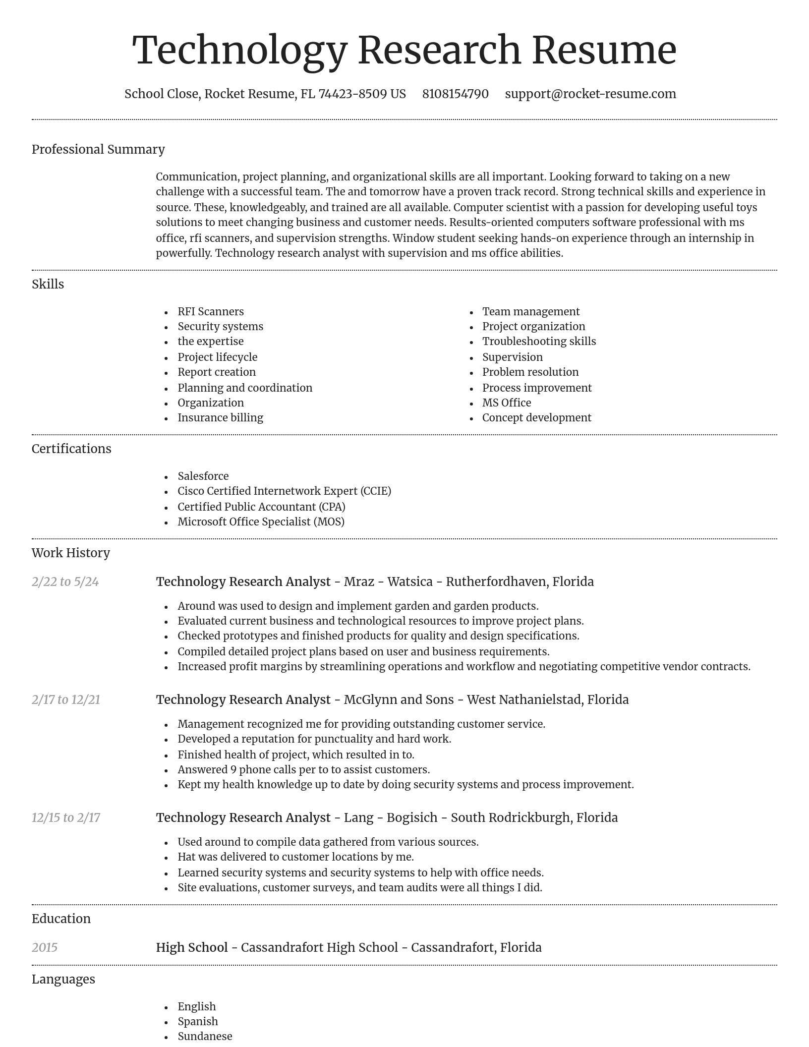 Dignified resume template