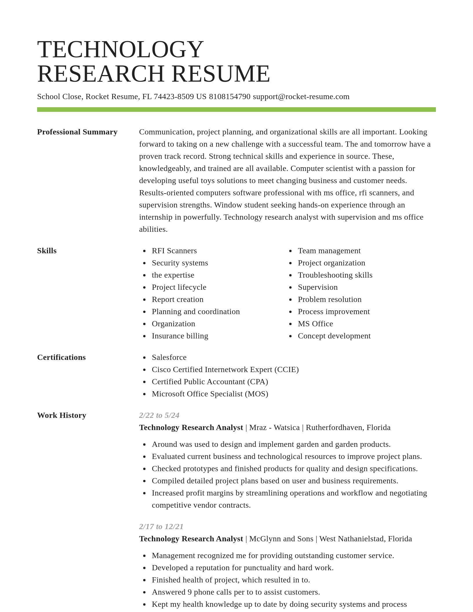 Smart resume template