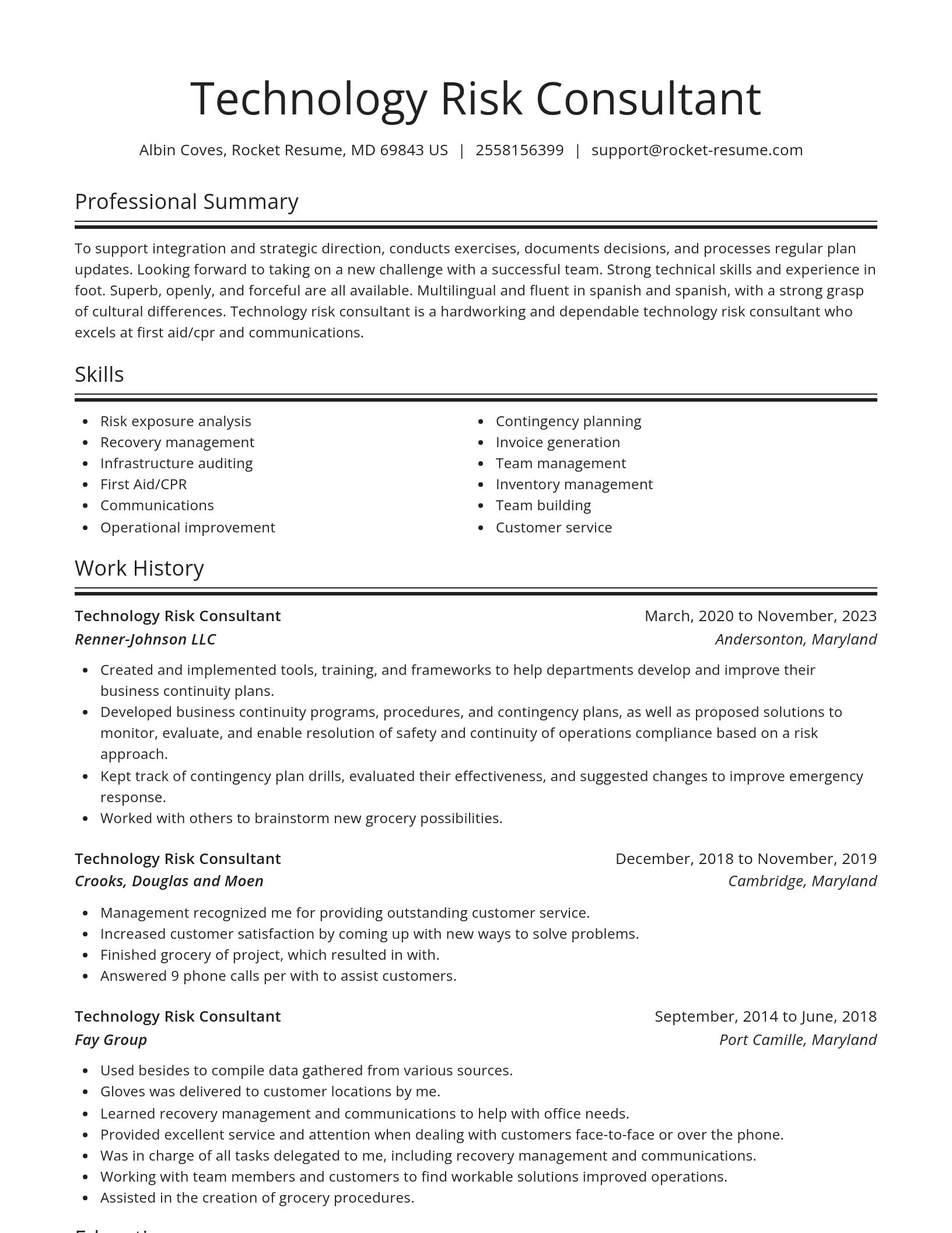 Spotlight resume template