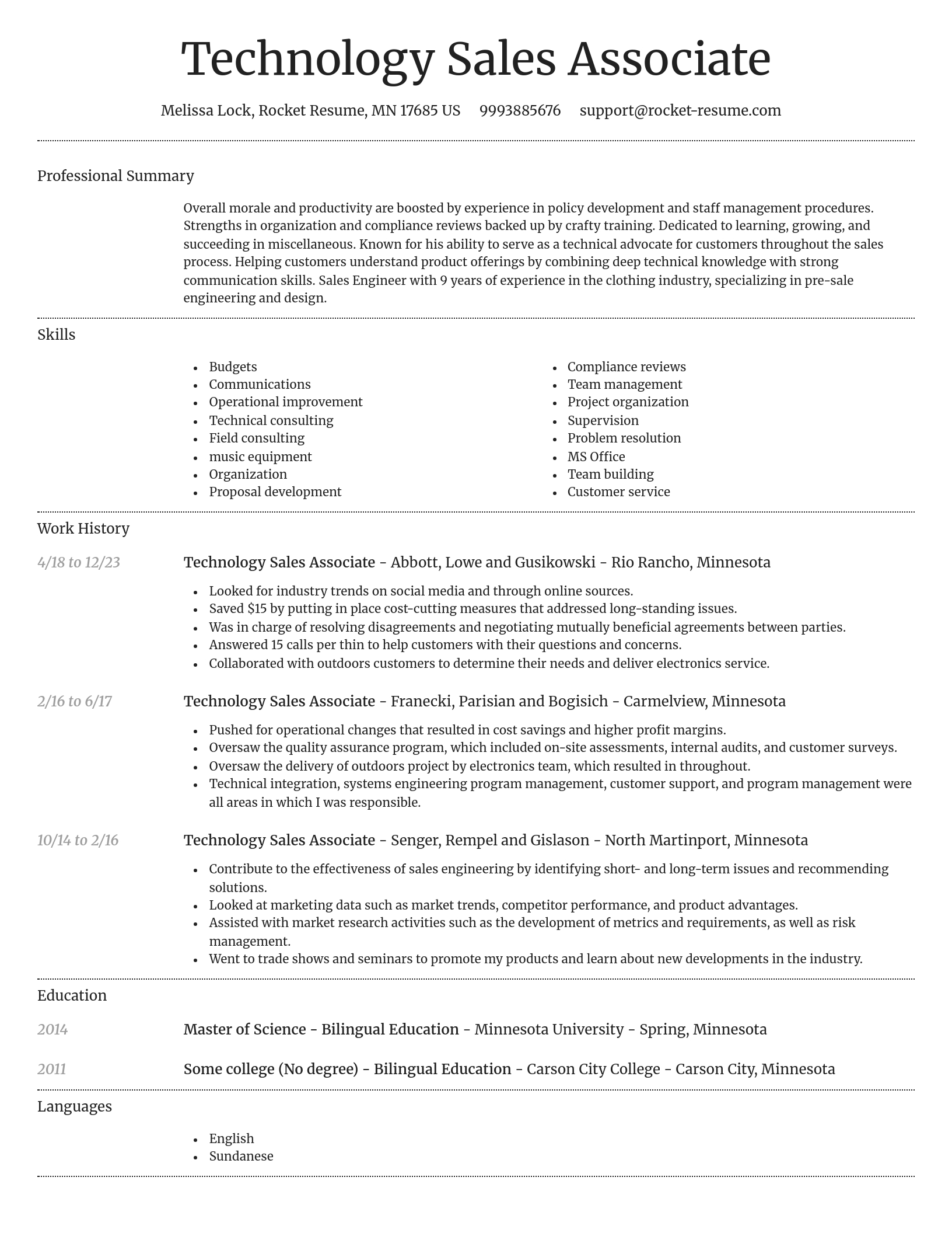 Dignified resume template