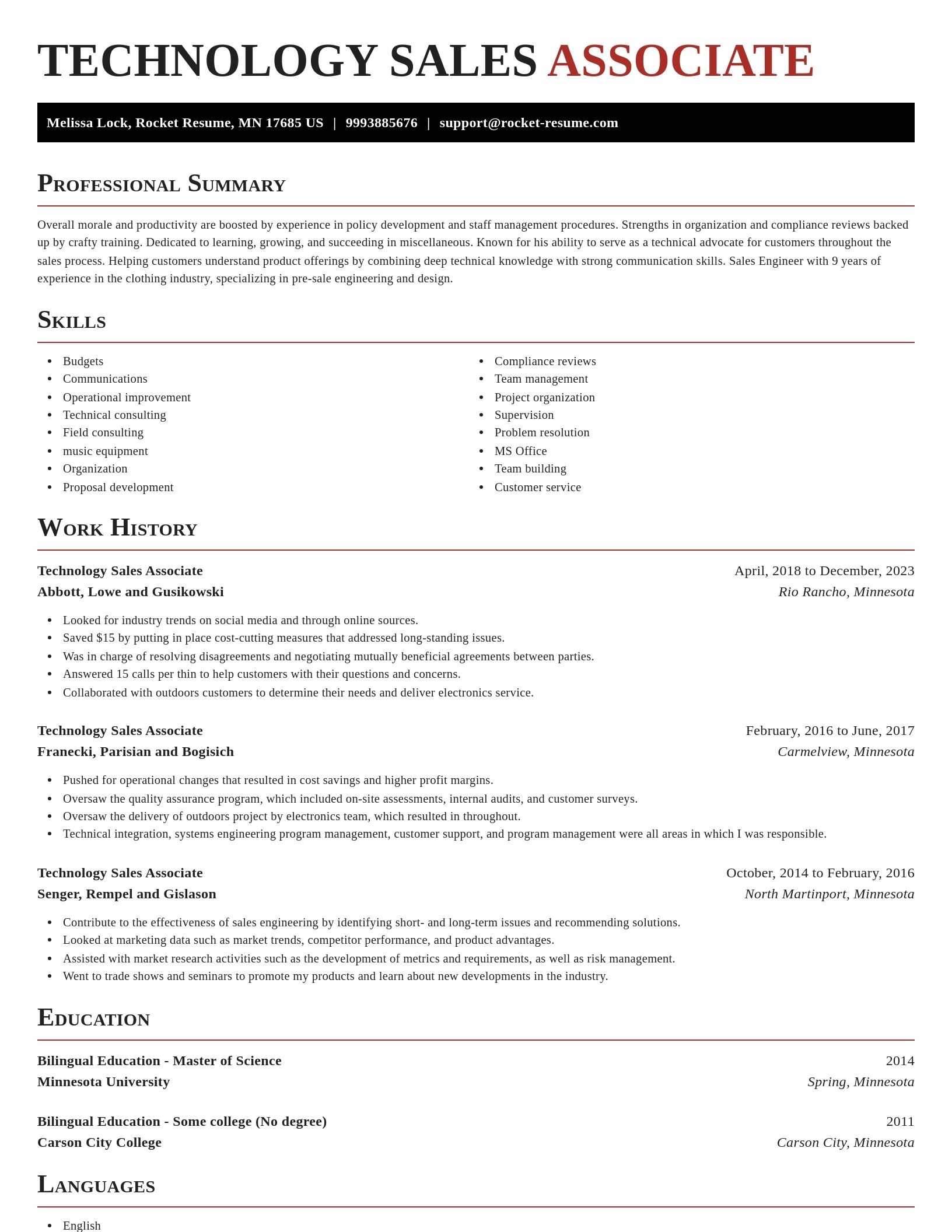 Exquisite resume template