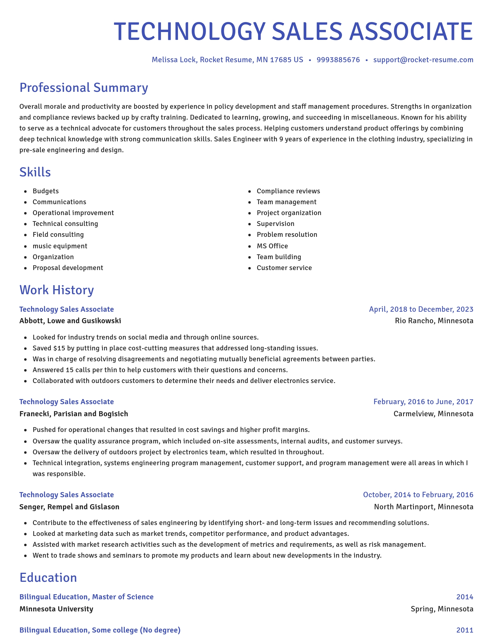 Novel resume template
