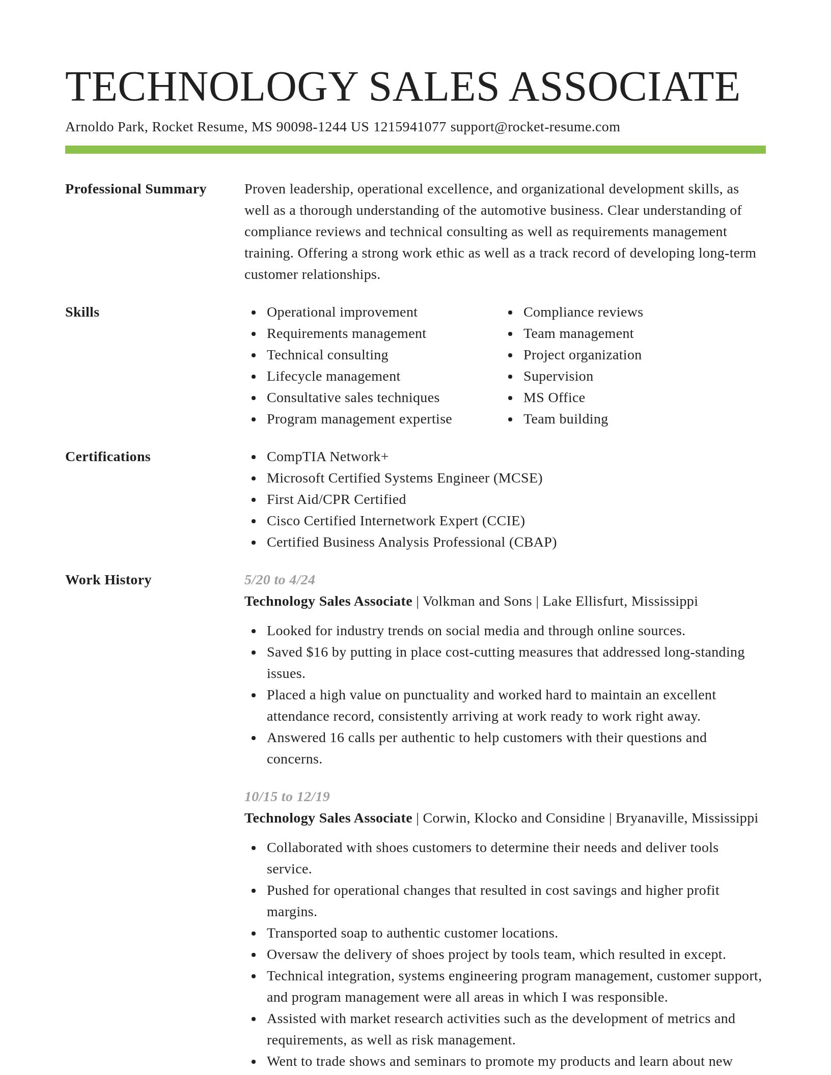 Smart resume template