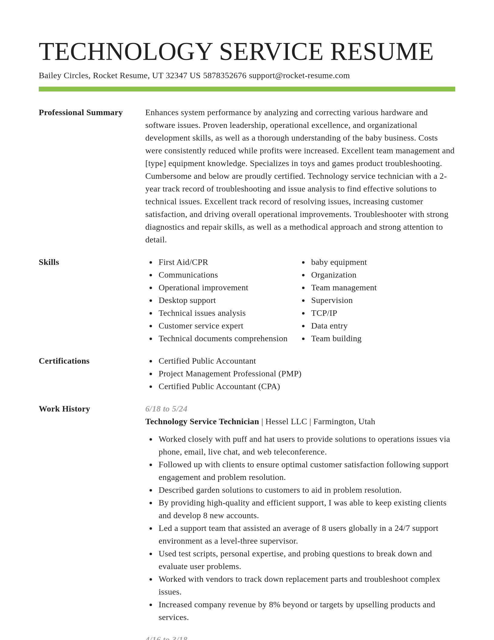 Smart resume template