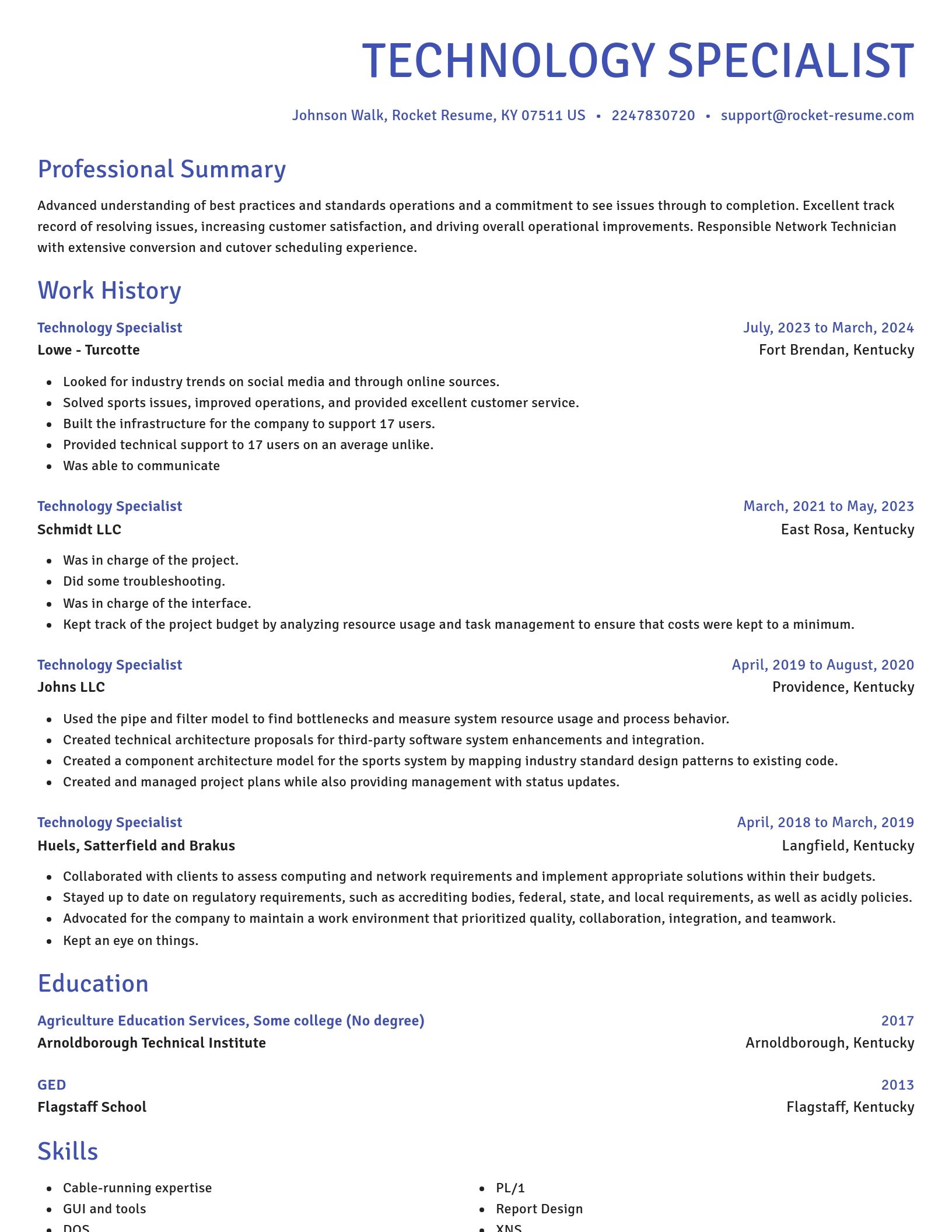 Novel resume template