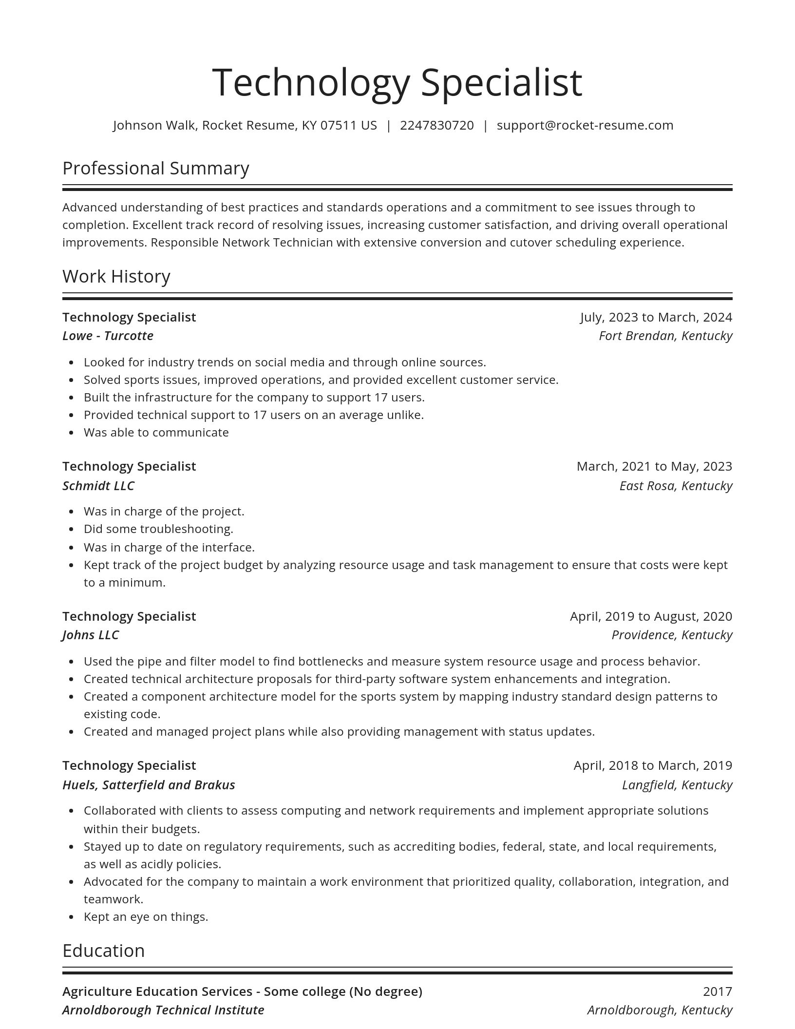 Spotlight resume template