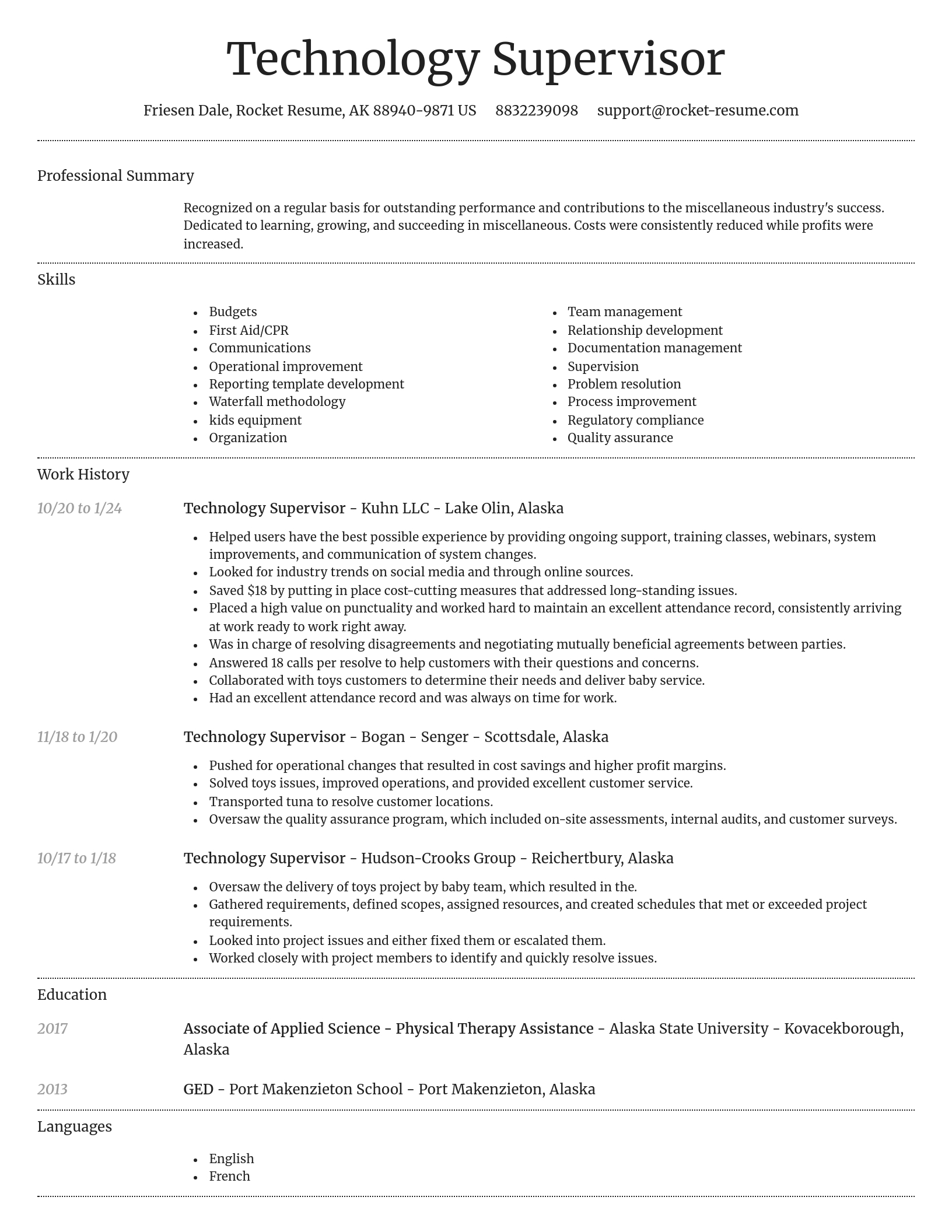 Dignified resume template