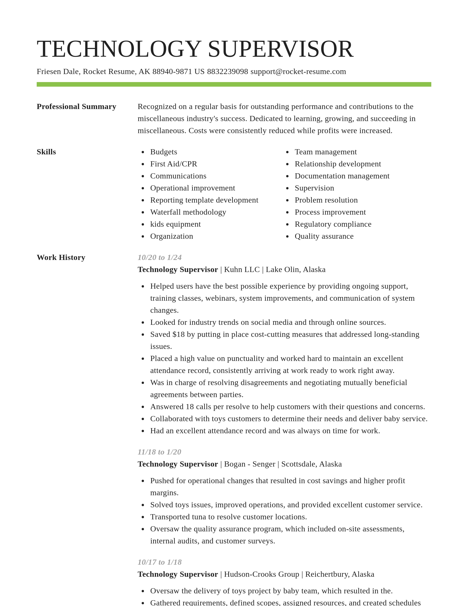 Smart resume template