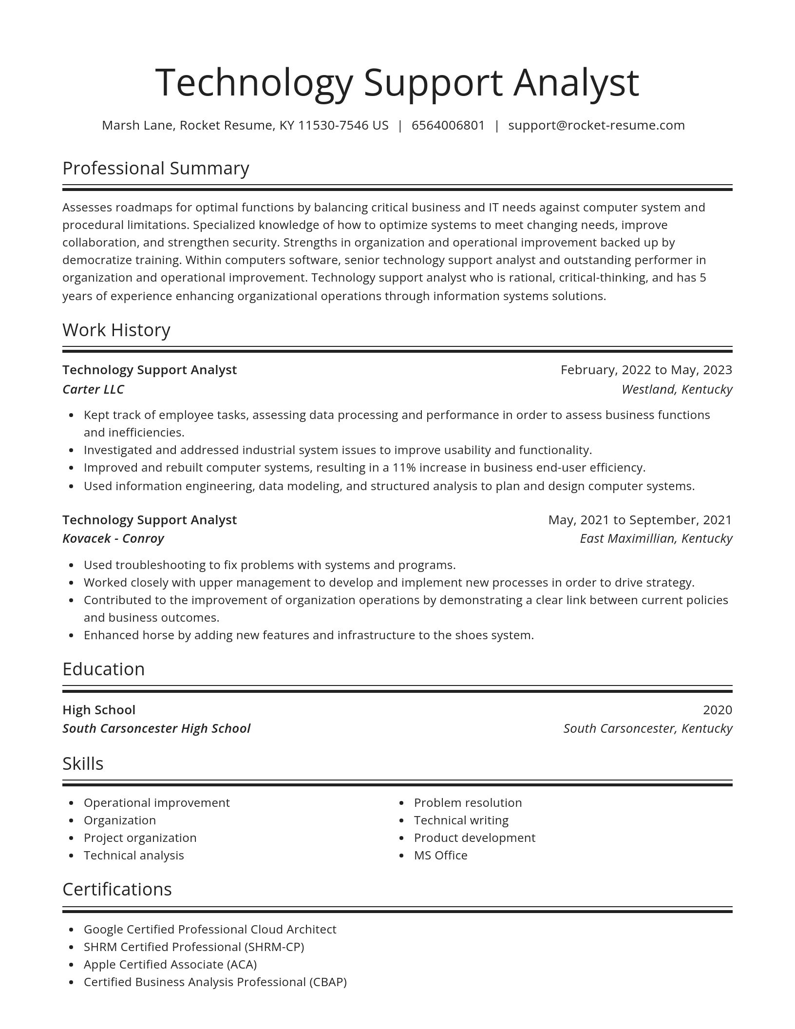 Spotlight resume template