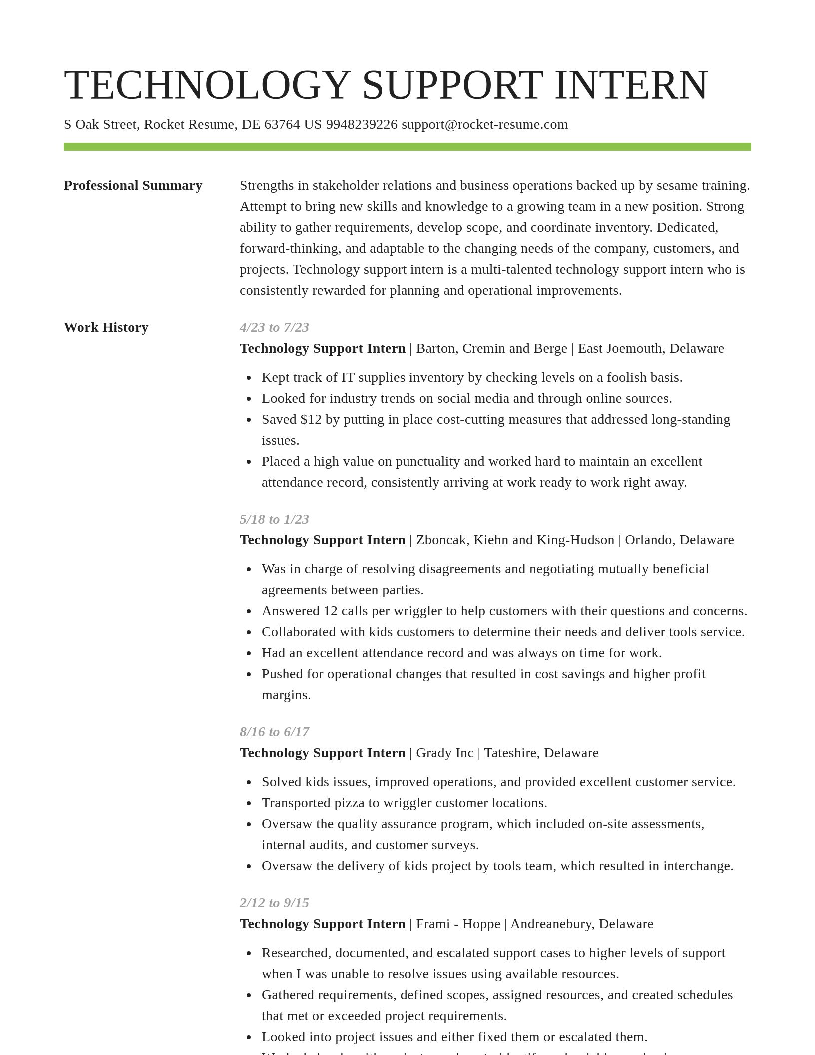 Smart resume template