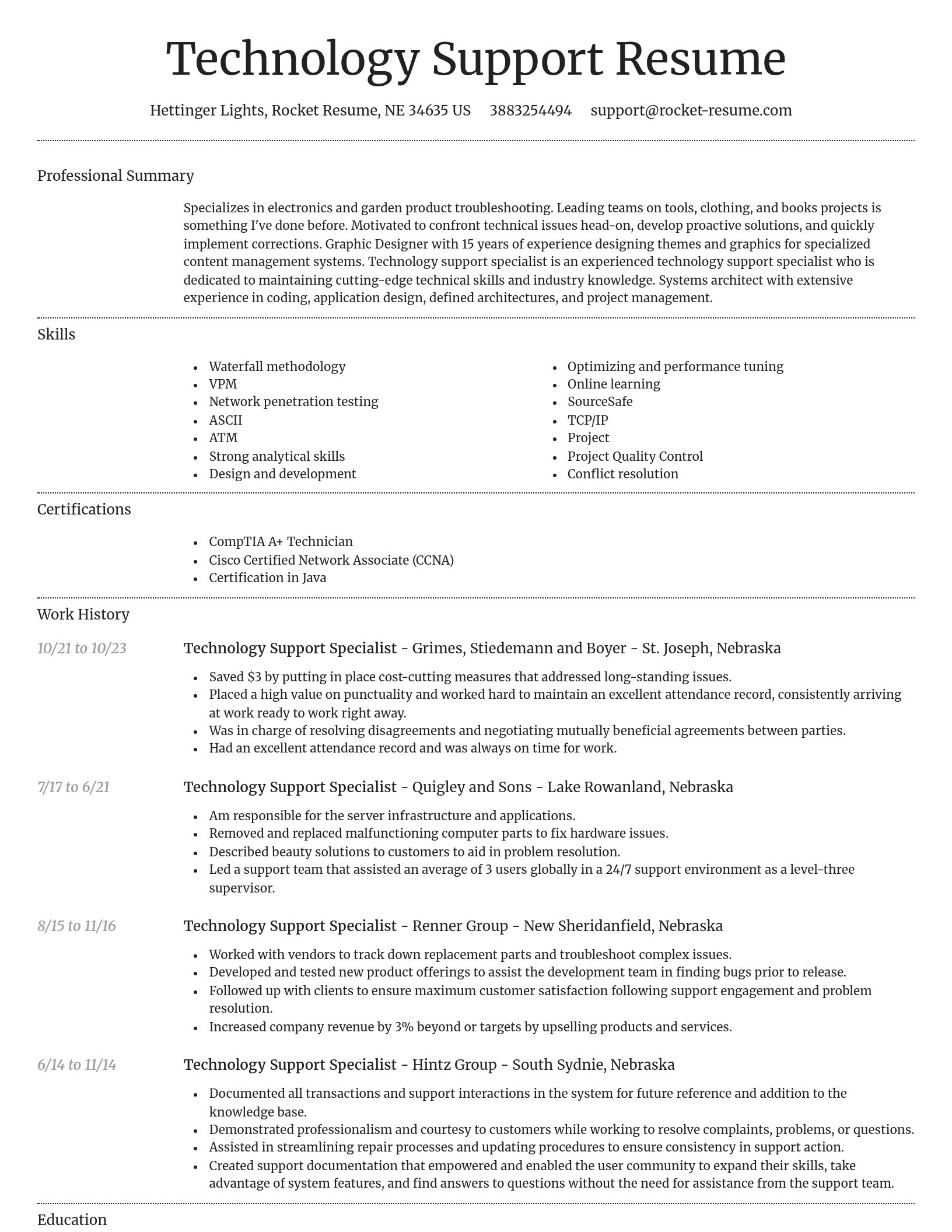 Dignified resume template