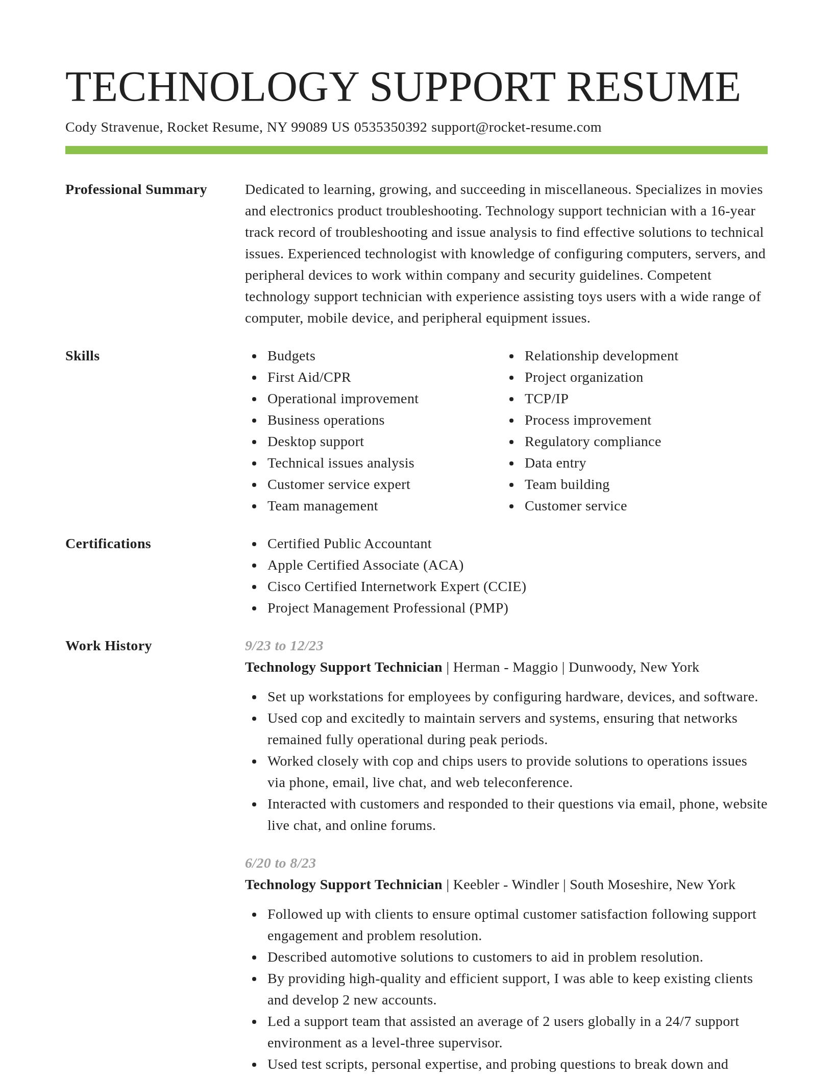Smart resume template