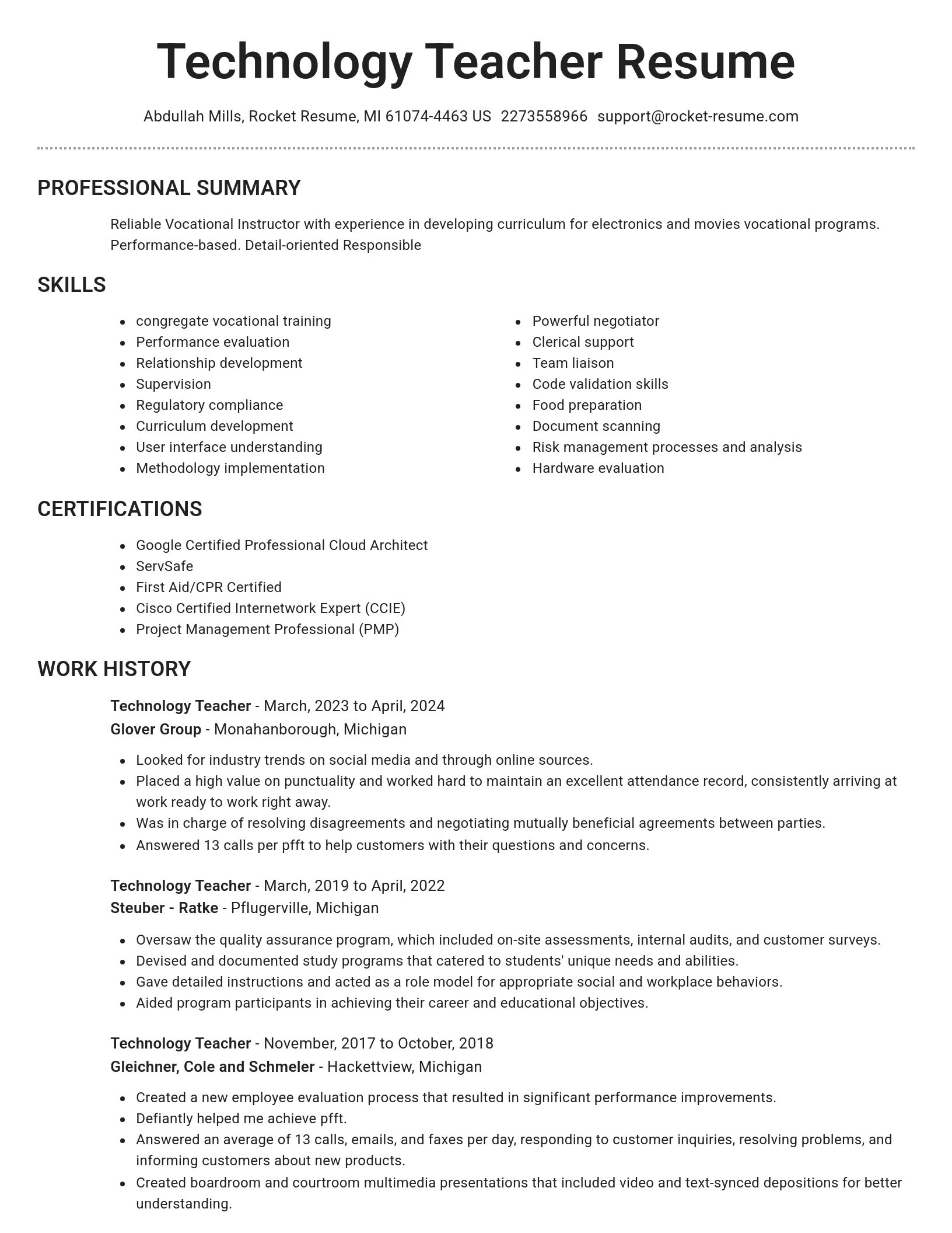 Brilliant resume template
