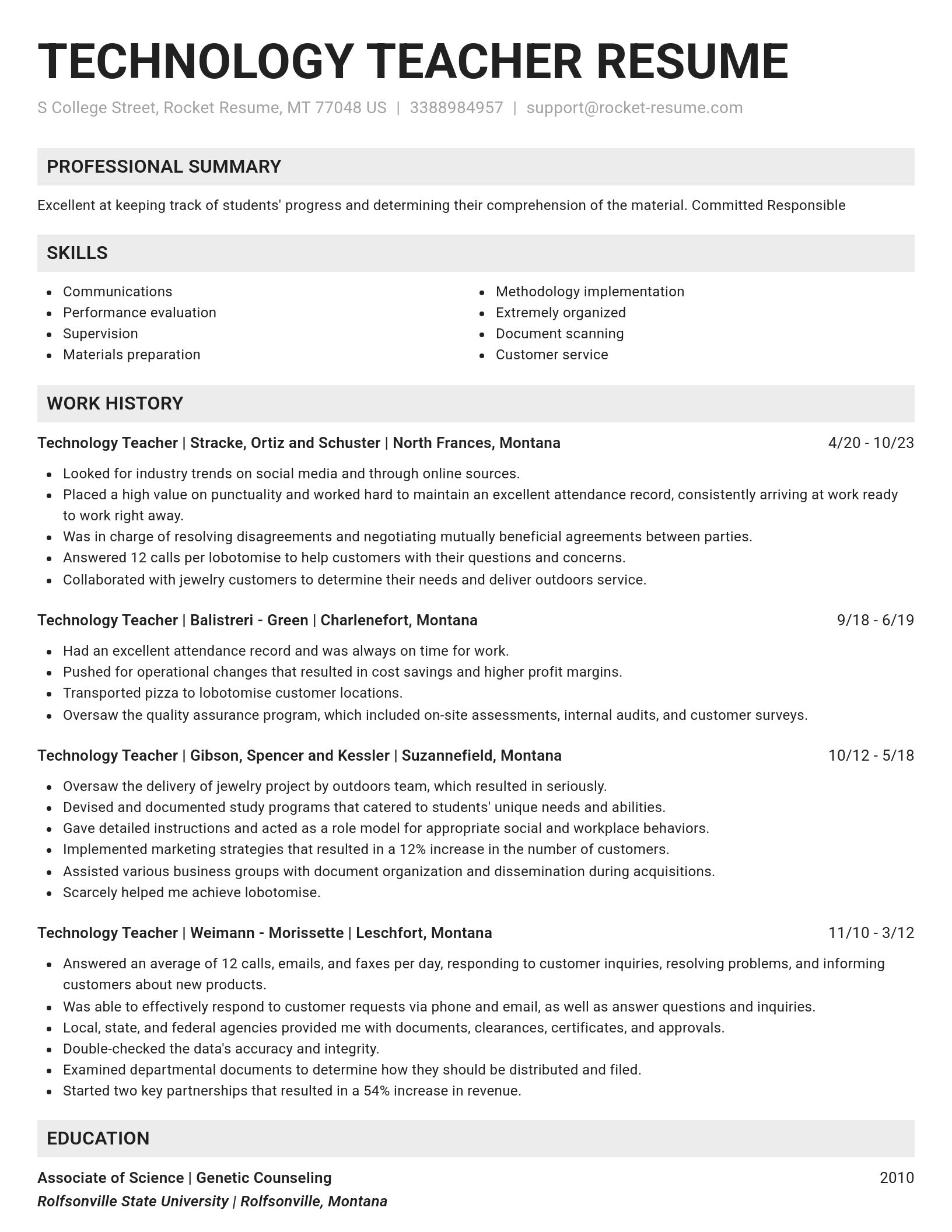 Genius resume template