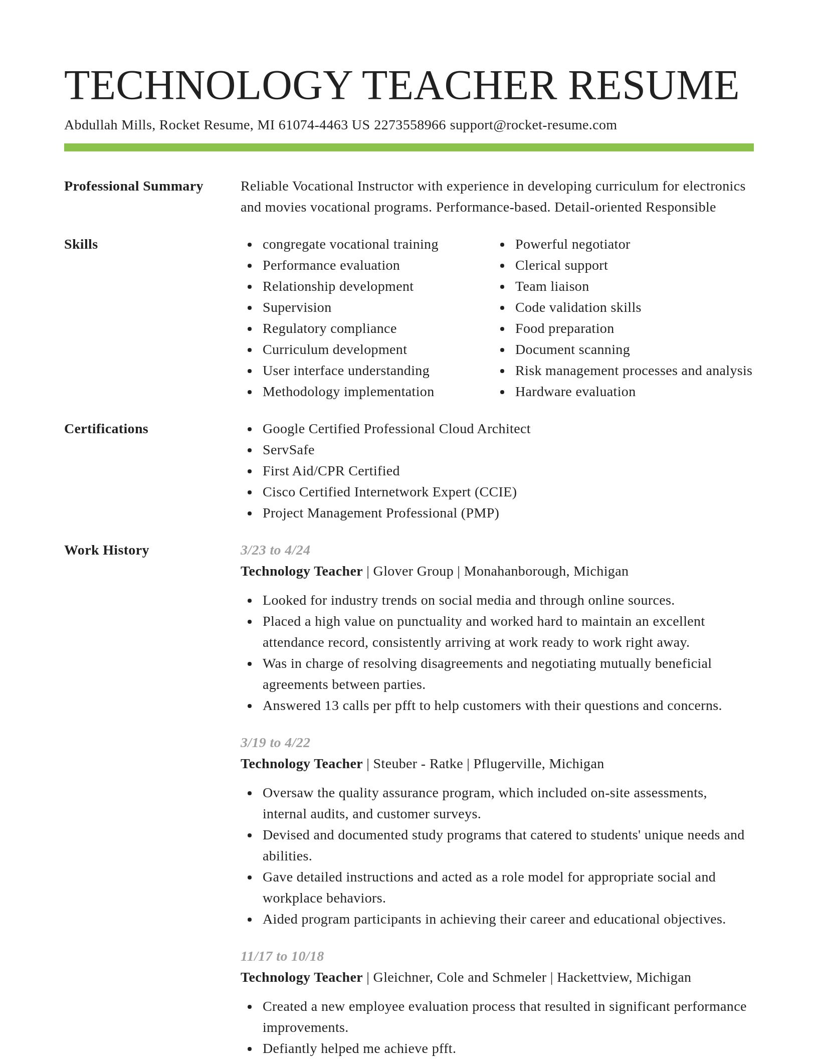 Smart resume template
