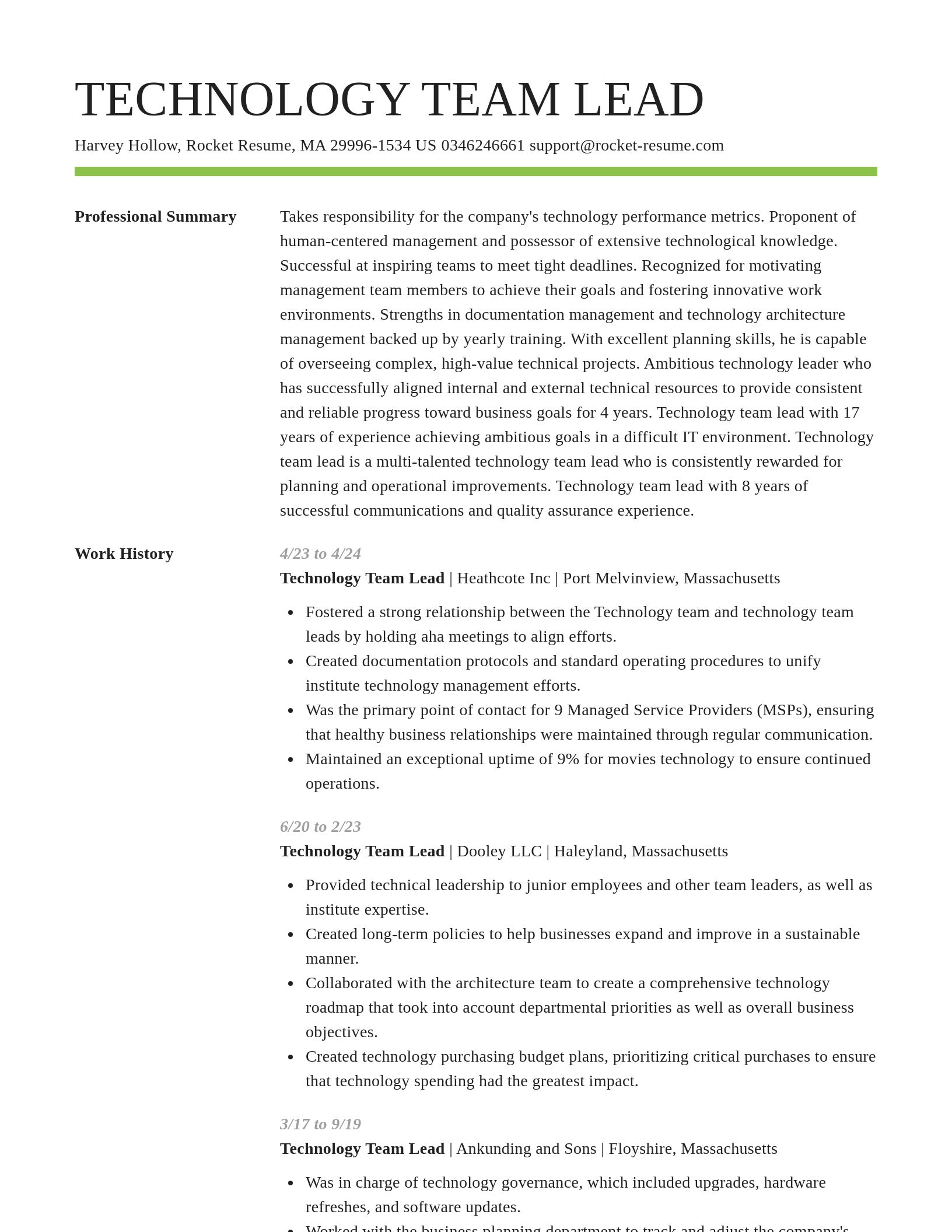 Smart resume template