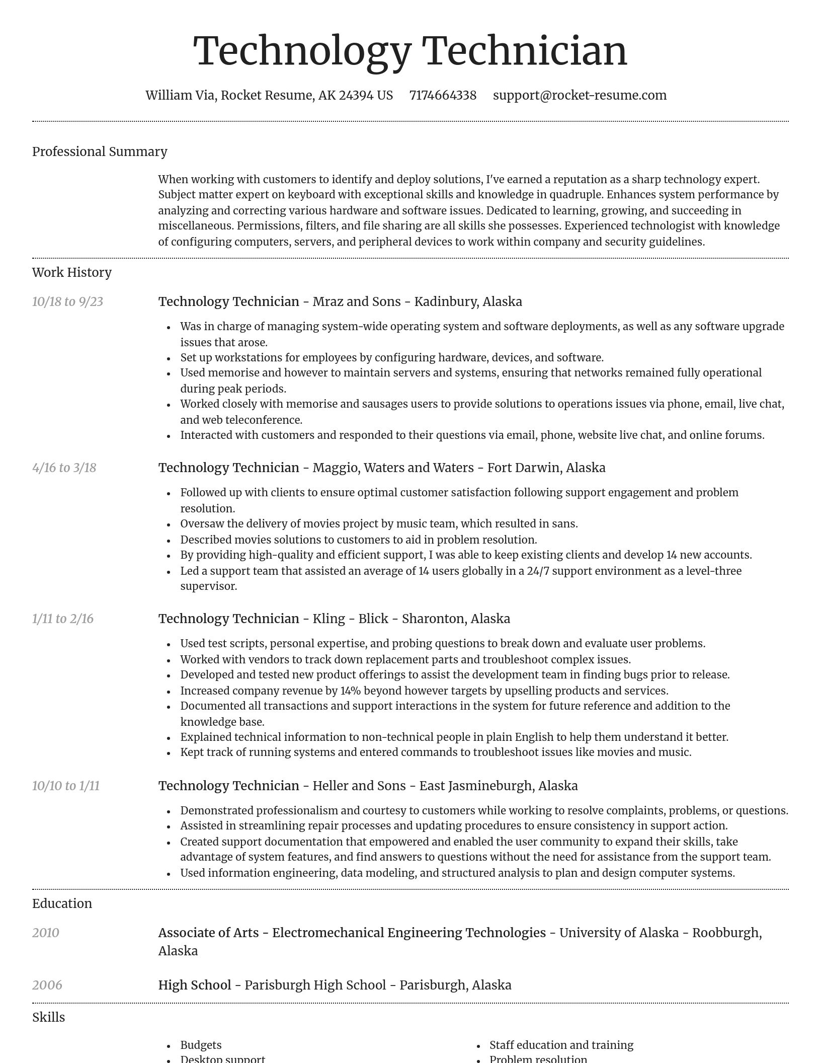 Dignified resume template
