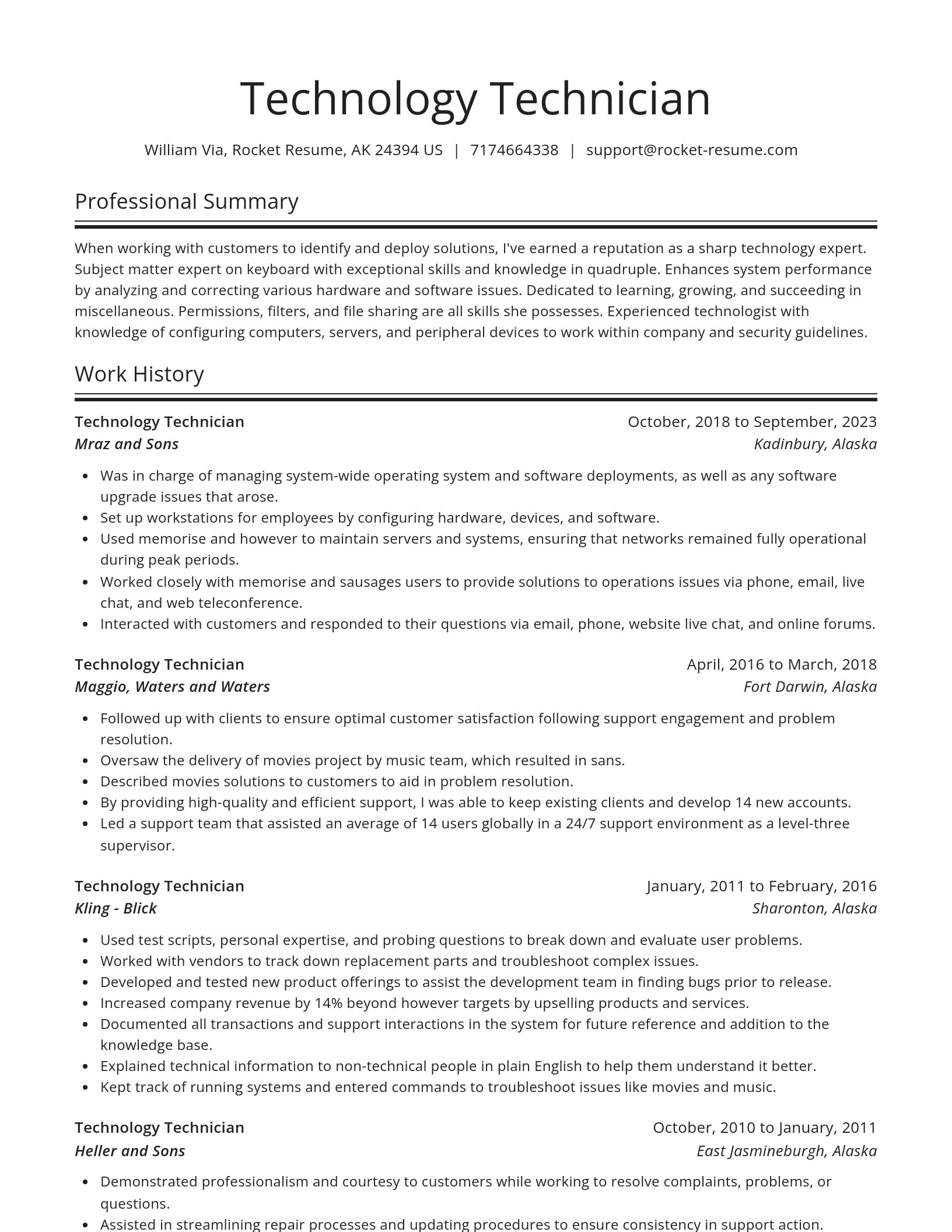 Spotlight resume template