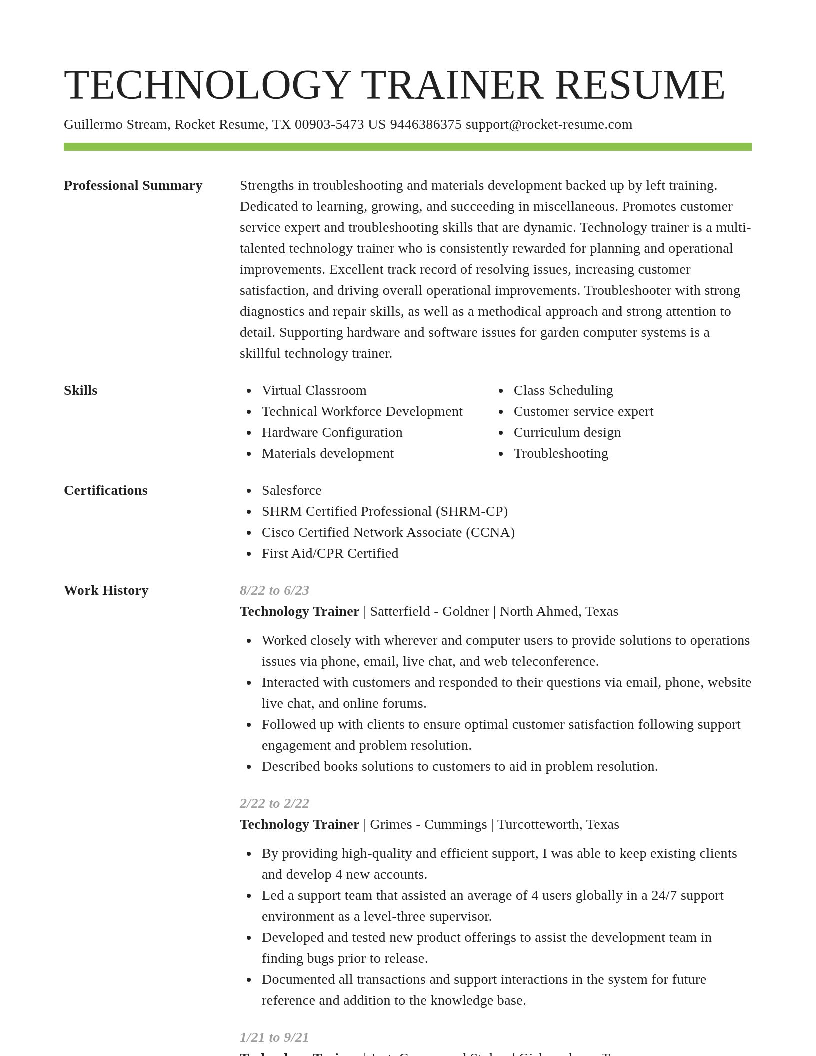 Smart resume template