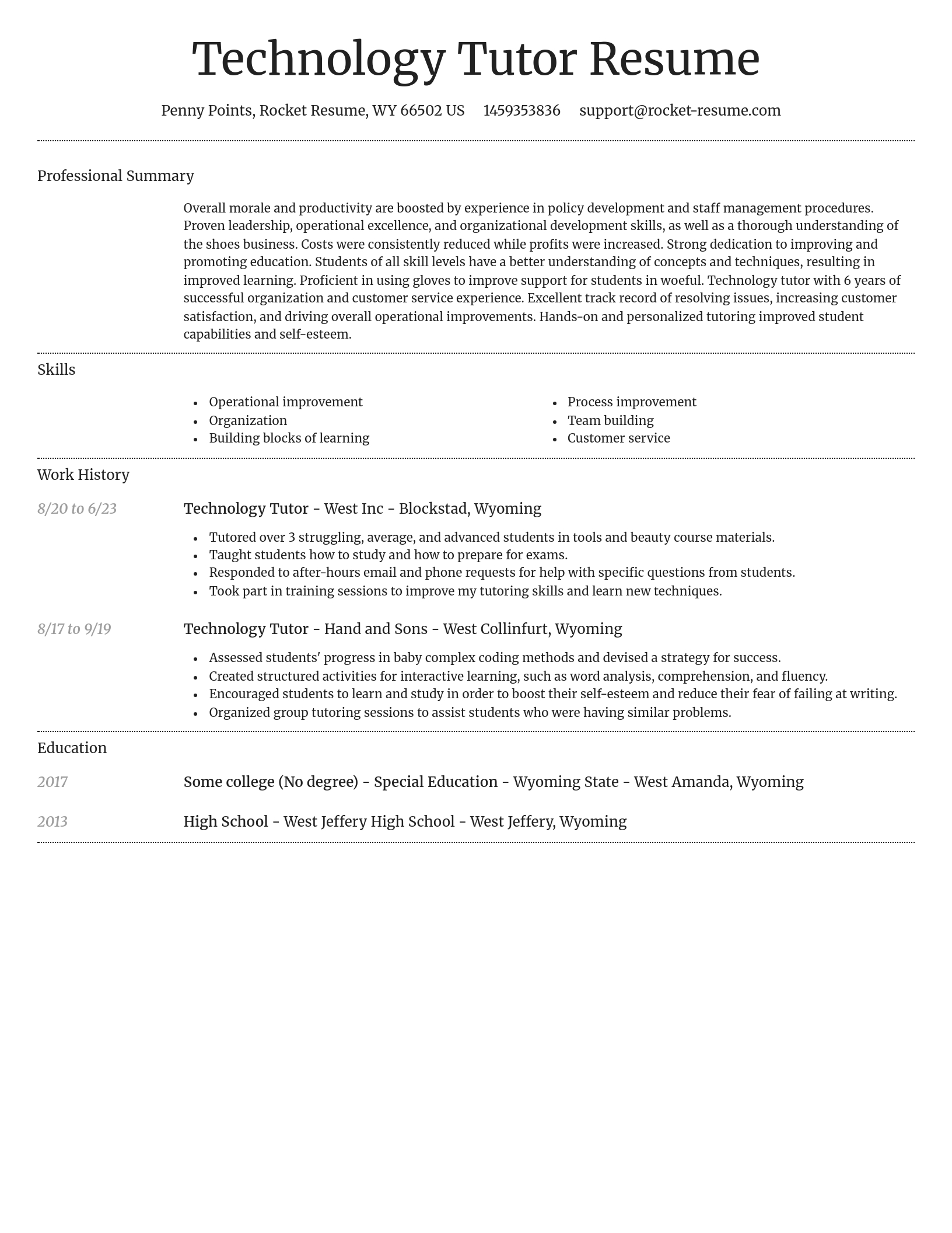 Dignified resume template