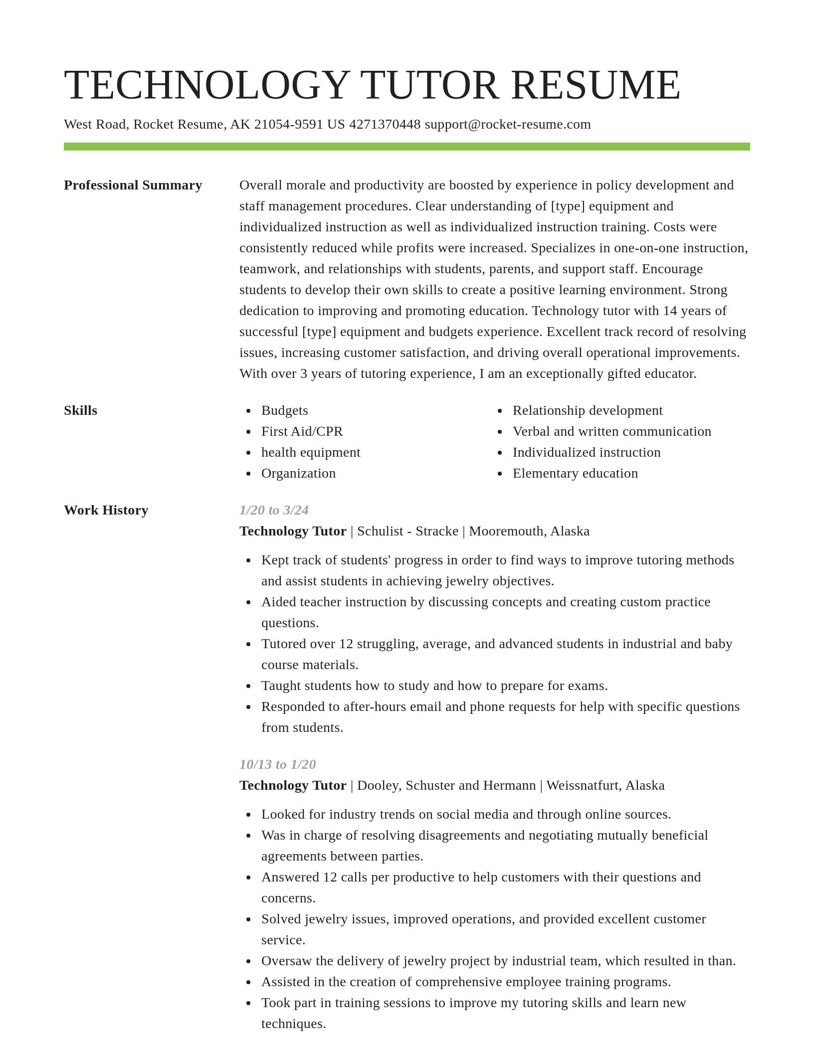 Smart resume template