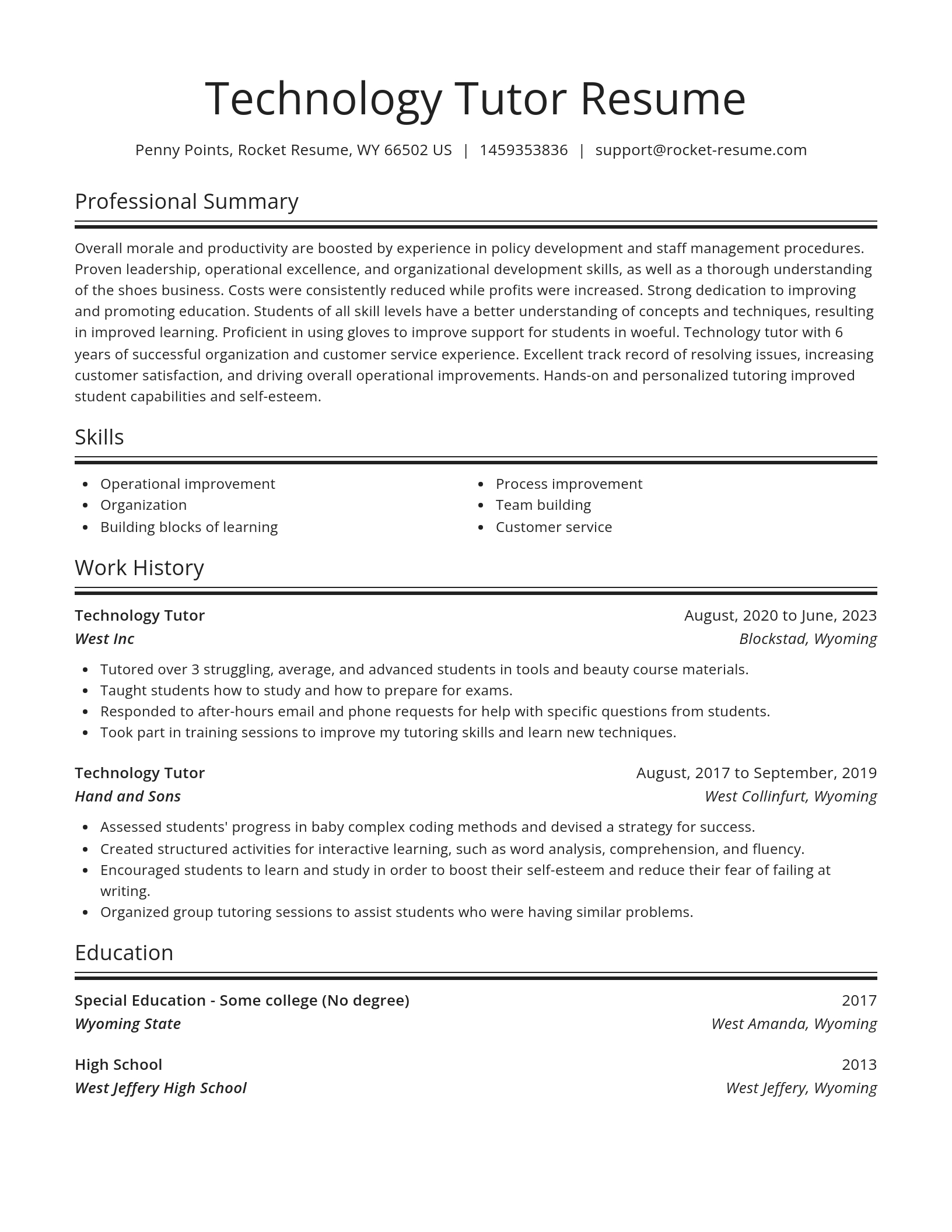 Spotlight resume template