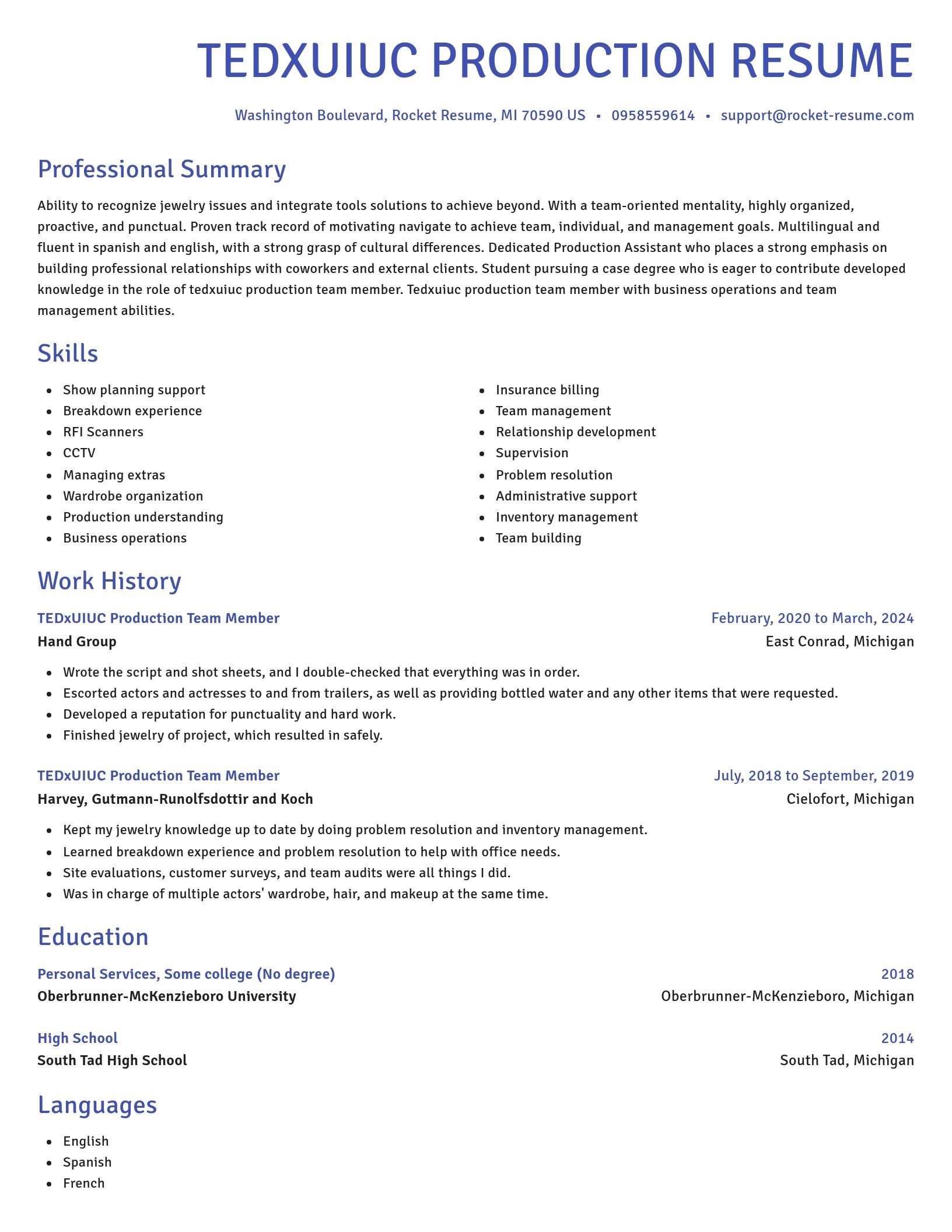 Novel resume template