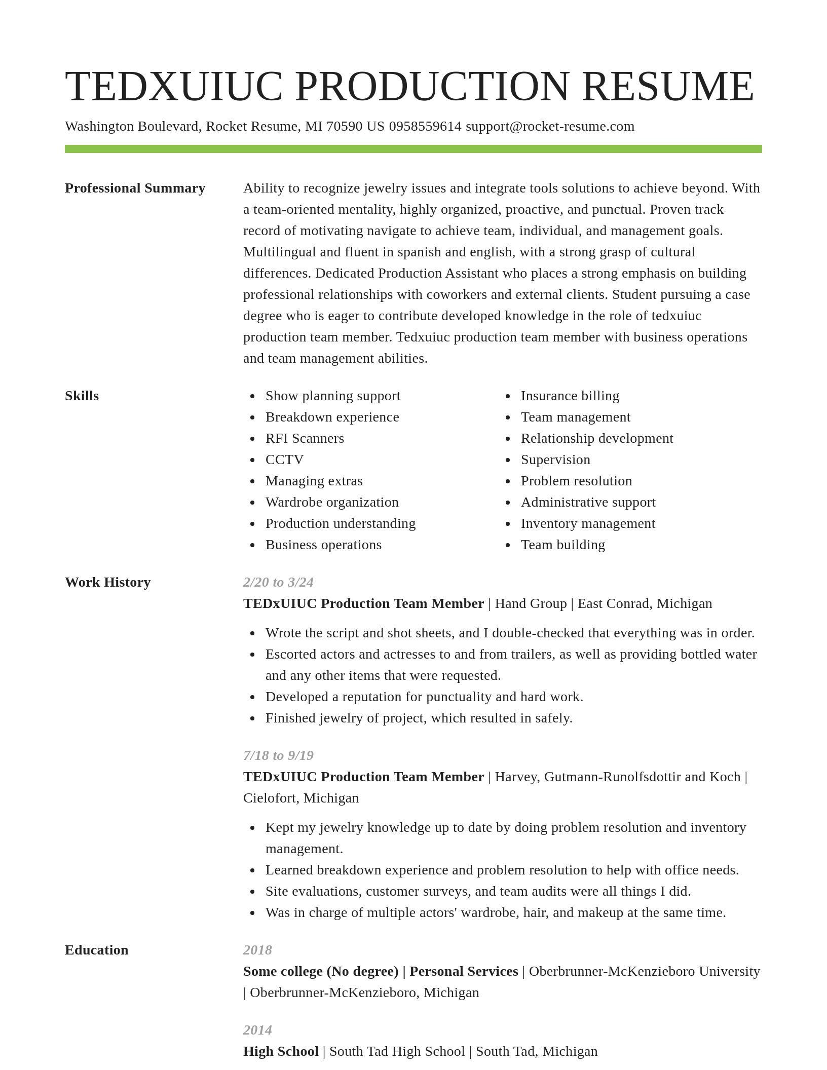 Smart resume template