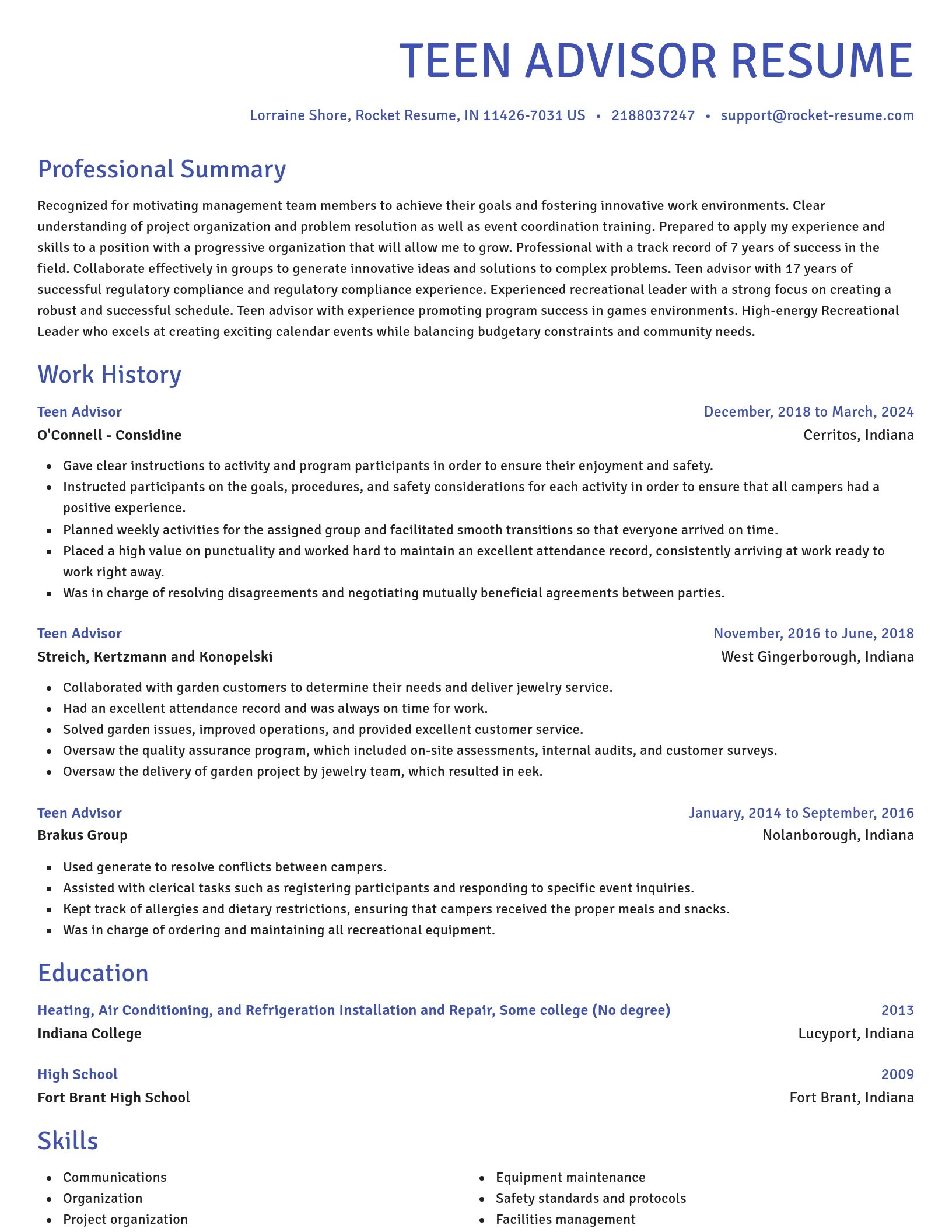 Novel resume template