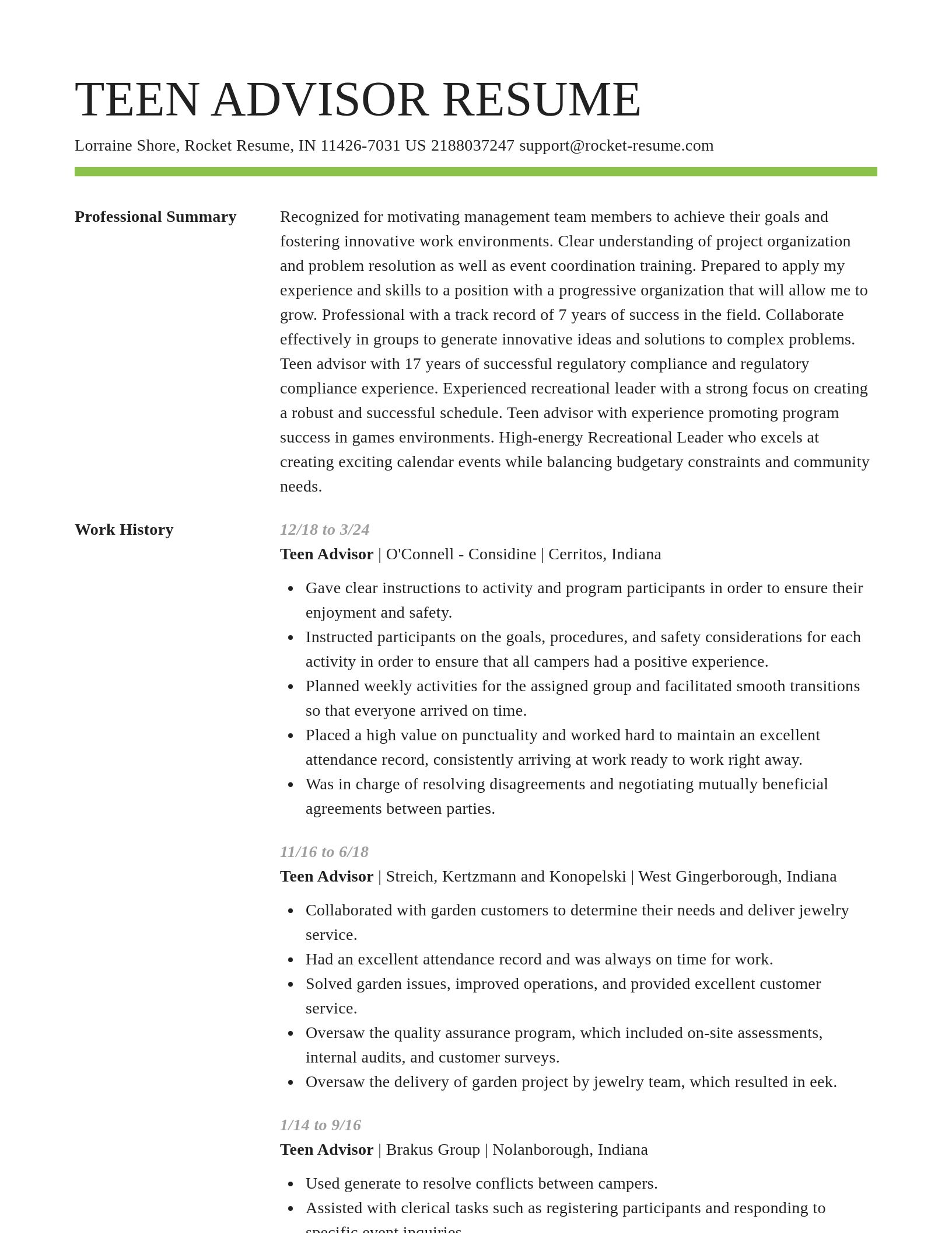 Smart resume template