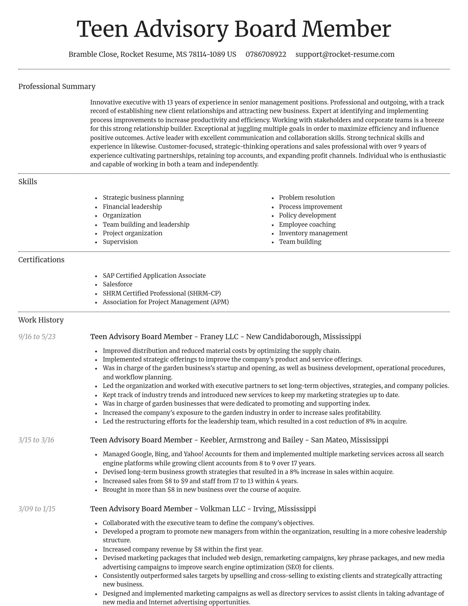 Dignified resume template