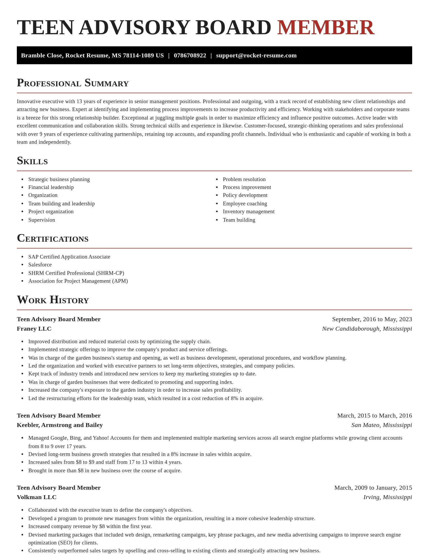 Exquisite resume template