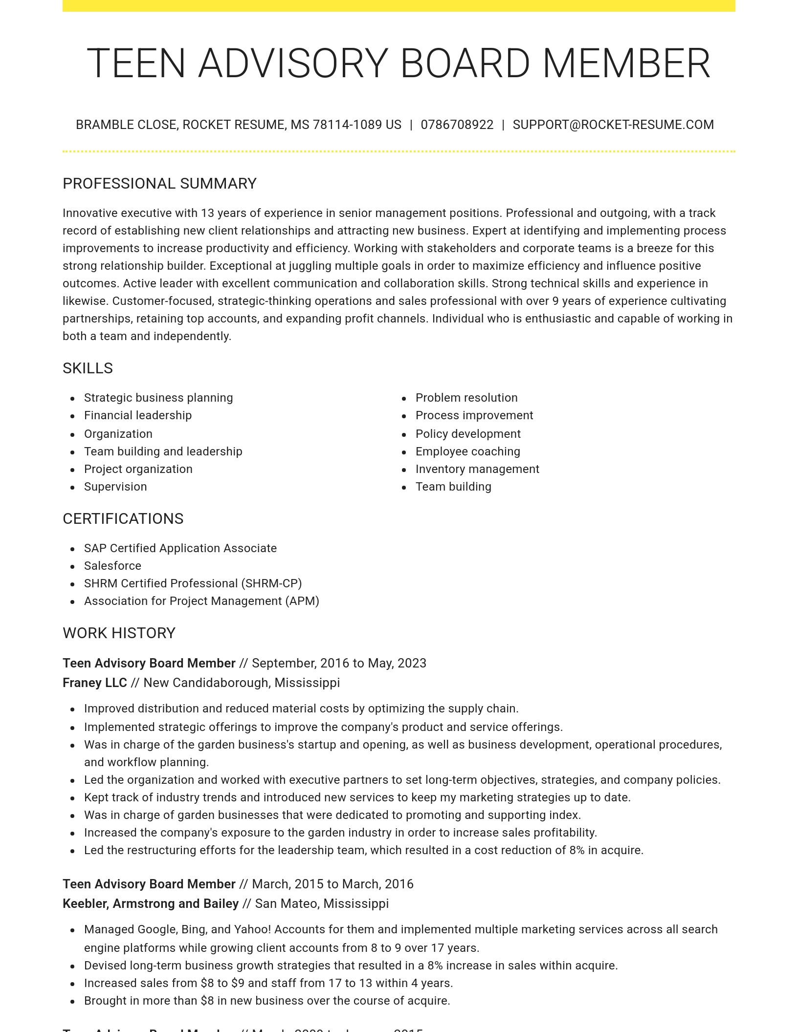 Grand resume template
