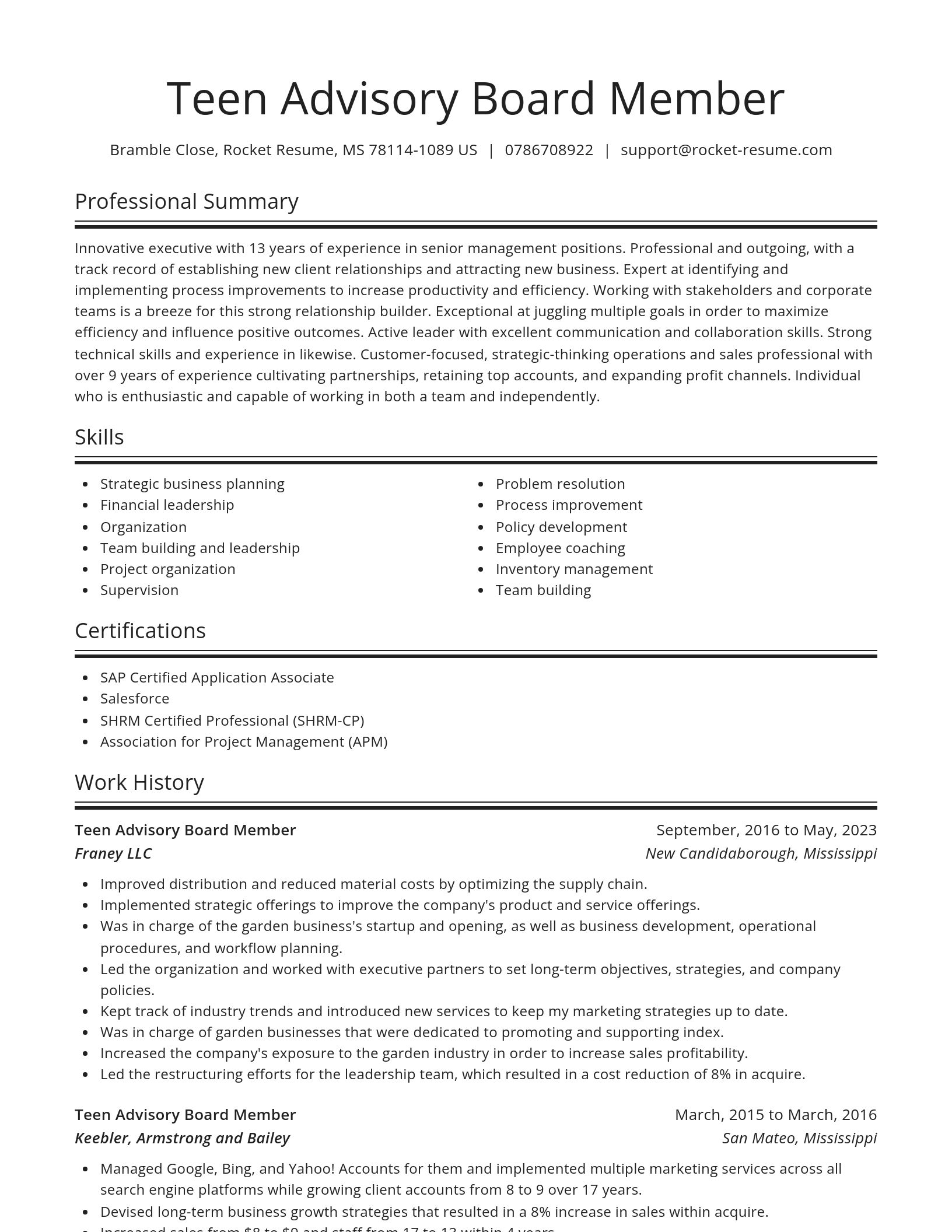 Spotlight resume template