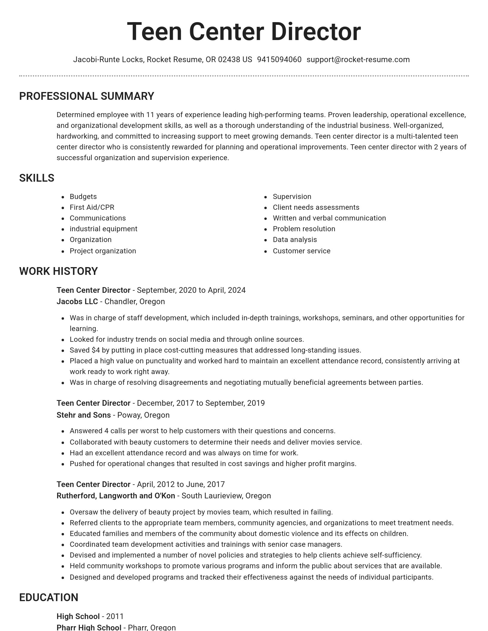 Brilliant resume template