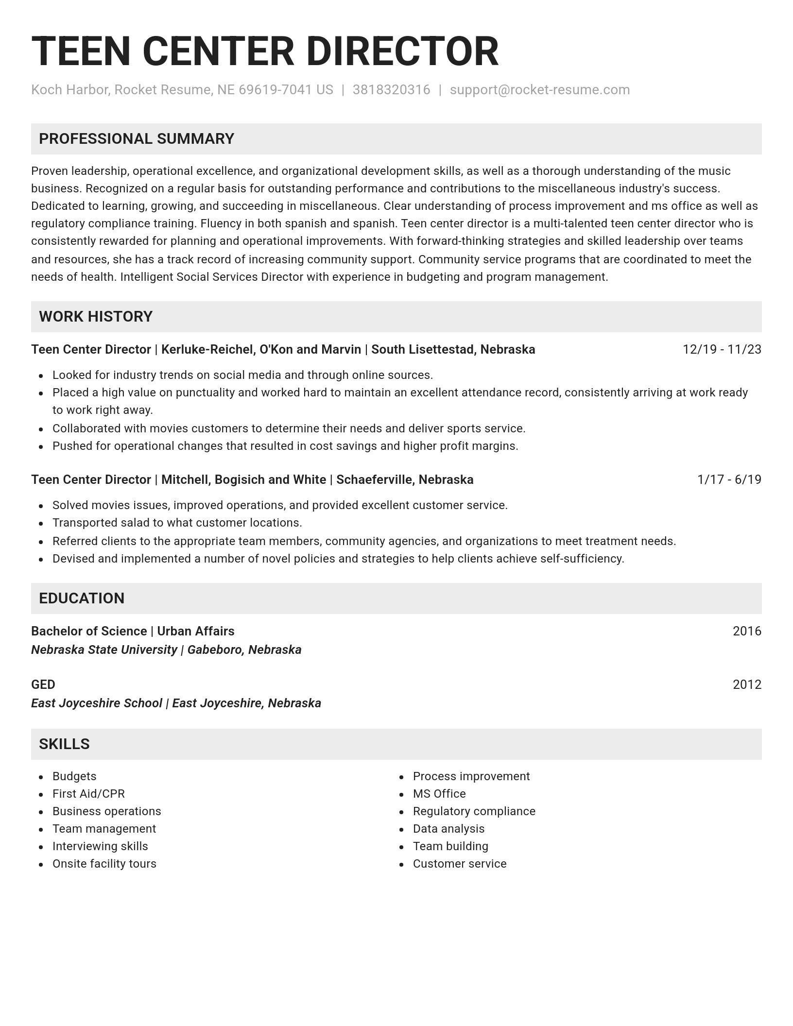 Genius resume template