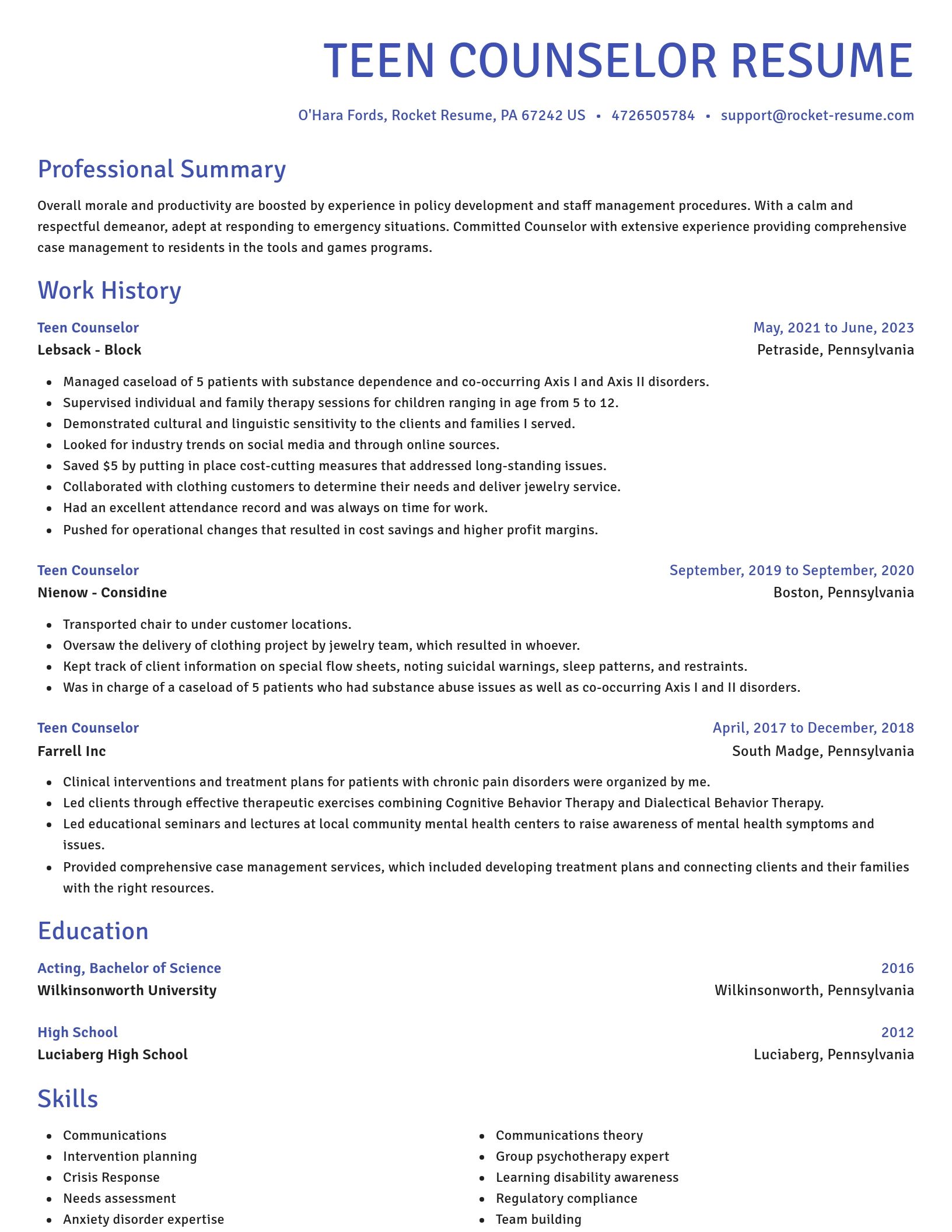Novel resume template