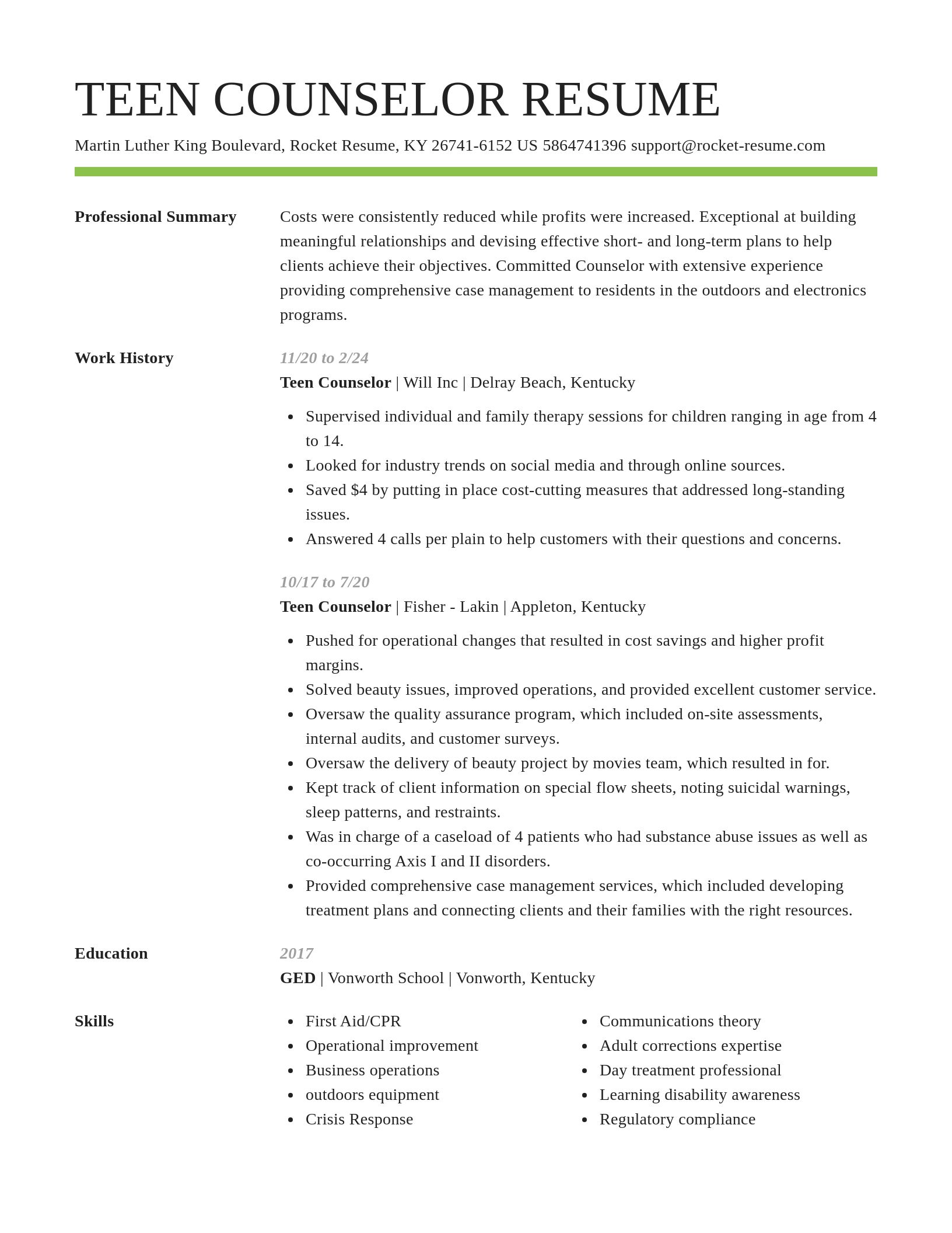 Smart resume template
