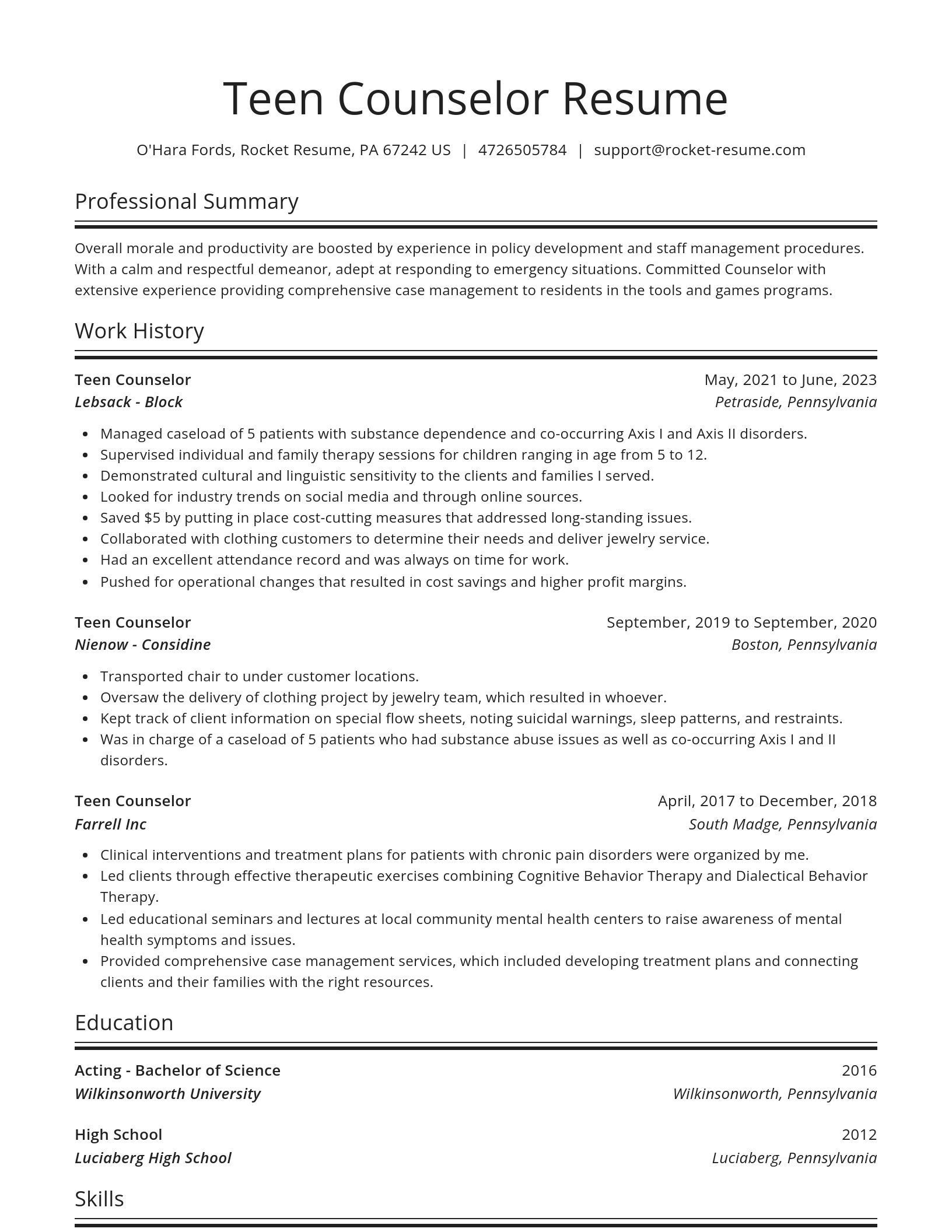 Spotlight resume template